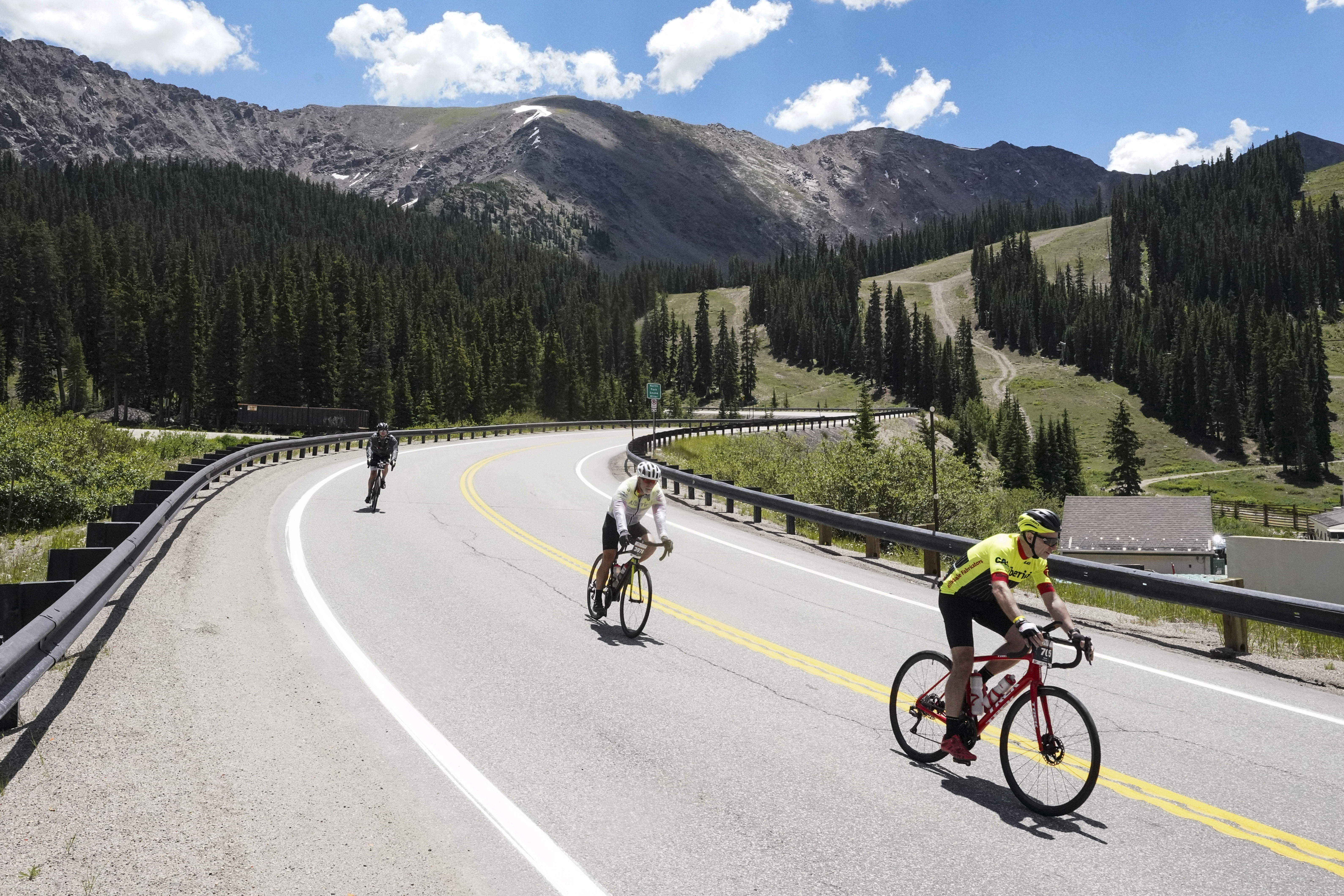 FILE PHOTO: Cyclists ride down Loveland Pass during the Triple Bypass in Colorado, Saturday, July, 22, 2023. The course takes cyclist through the mountains from Evergreen to Avon and is about 118 miles. (Rebecca Slezak/Special to The Denver Gazette) (Rebecca Slezak/Special to The Denver Gazette)