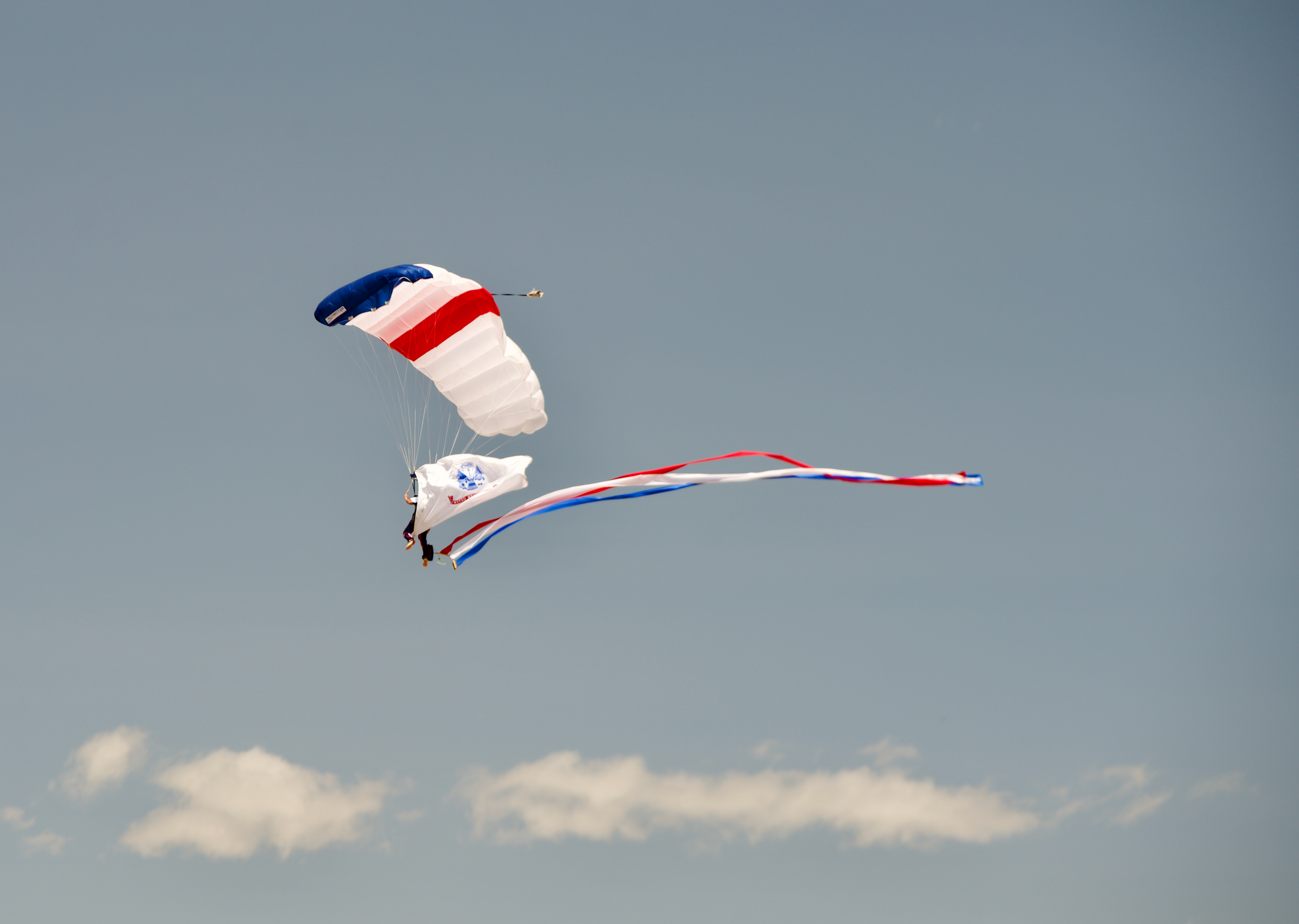 As part of Memorial Day celebrations in Boulder on May 27, 2024, a parachutist representing the United States Army leapt from an airplane carrying the services flag. All six branches of the United States military, Air Force, Army, Navy, Marine Corps, Coast Guard and Space Force, were represented. (Alex Edwards/The Denver Gazette) (AlexanderEdwardsBusiness Reporteralex.edwards@gazette.comhttps://secure.gravatar.com/avatar/dbaa50cc8a9183e280c297e3afa72ace?d=mm&r=g)