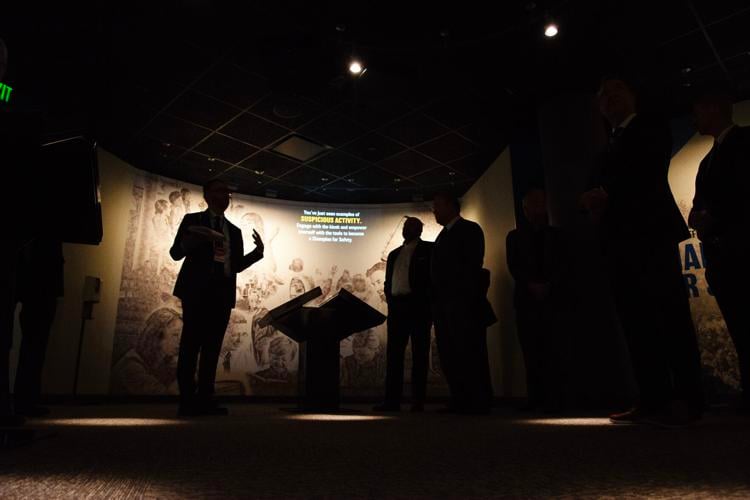 Local officials, media and more gathered to walkthrough the newly-renovated Counterrorism Education Learning Lab