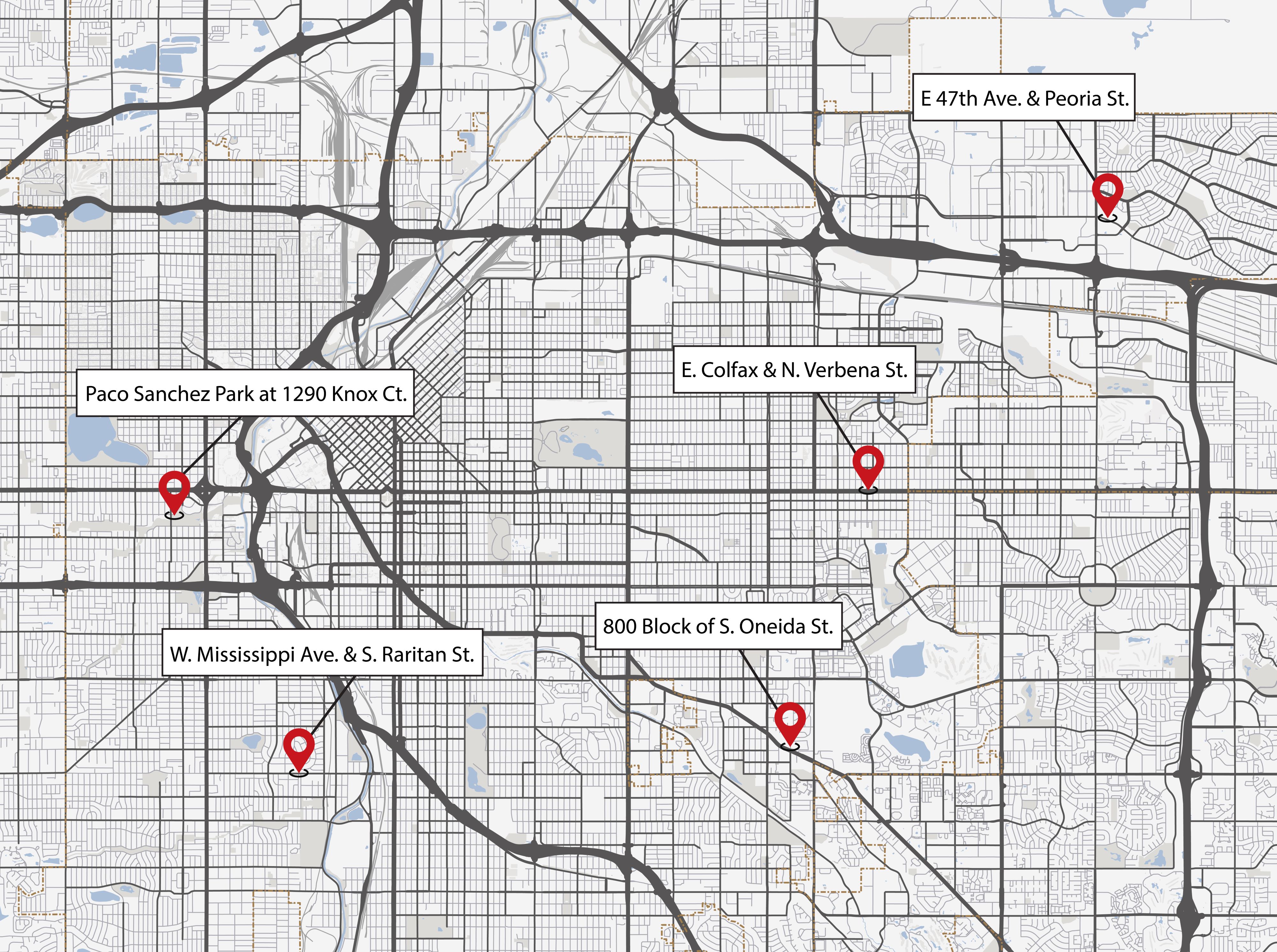 This map shows the five 