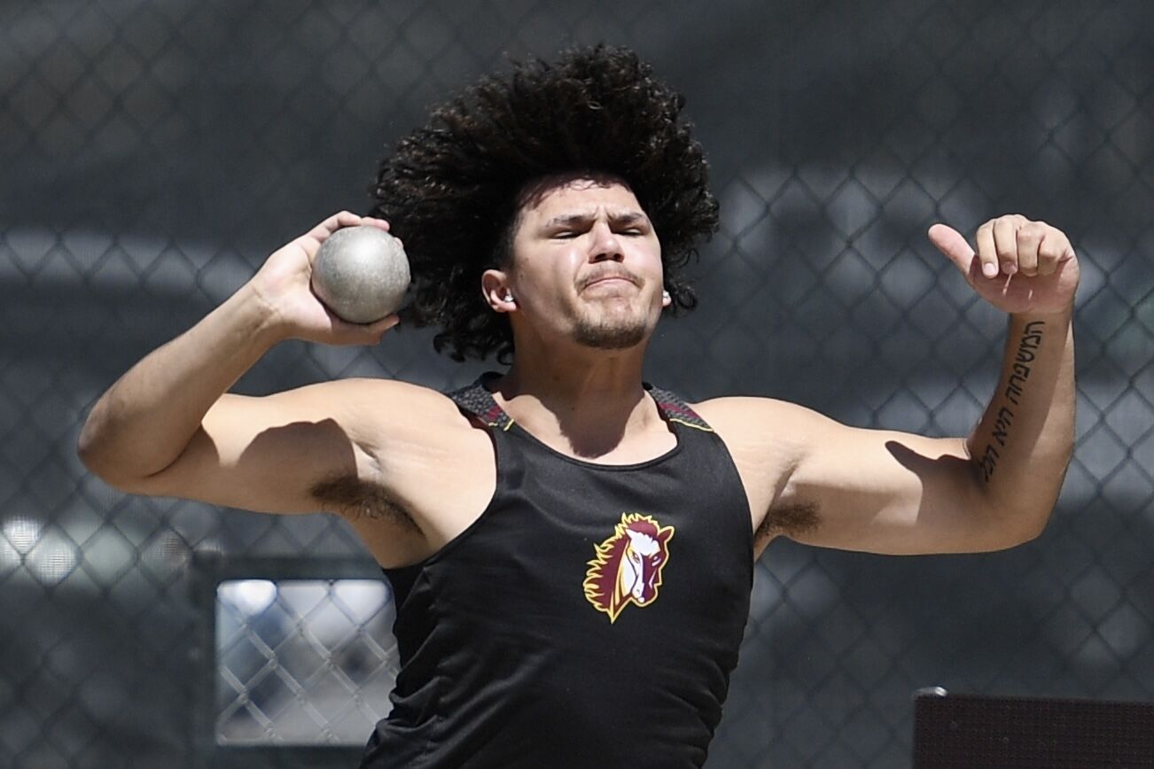 Banning Lewis' Julien Laderman throws at the CHSAA state track and field championships on Thursday, May 16, 2024. (CarsonFieldcarson.field@gazette.comhttps://secure.gravatar.com/avatar/c524ef3d384945349bed78d70eb2d2cd?d=mm&r=g)