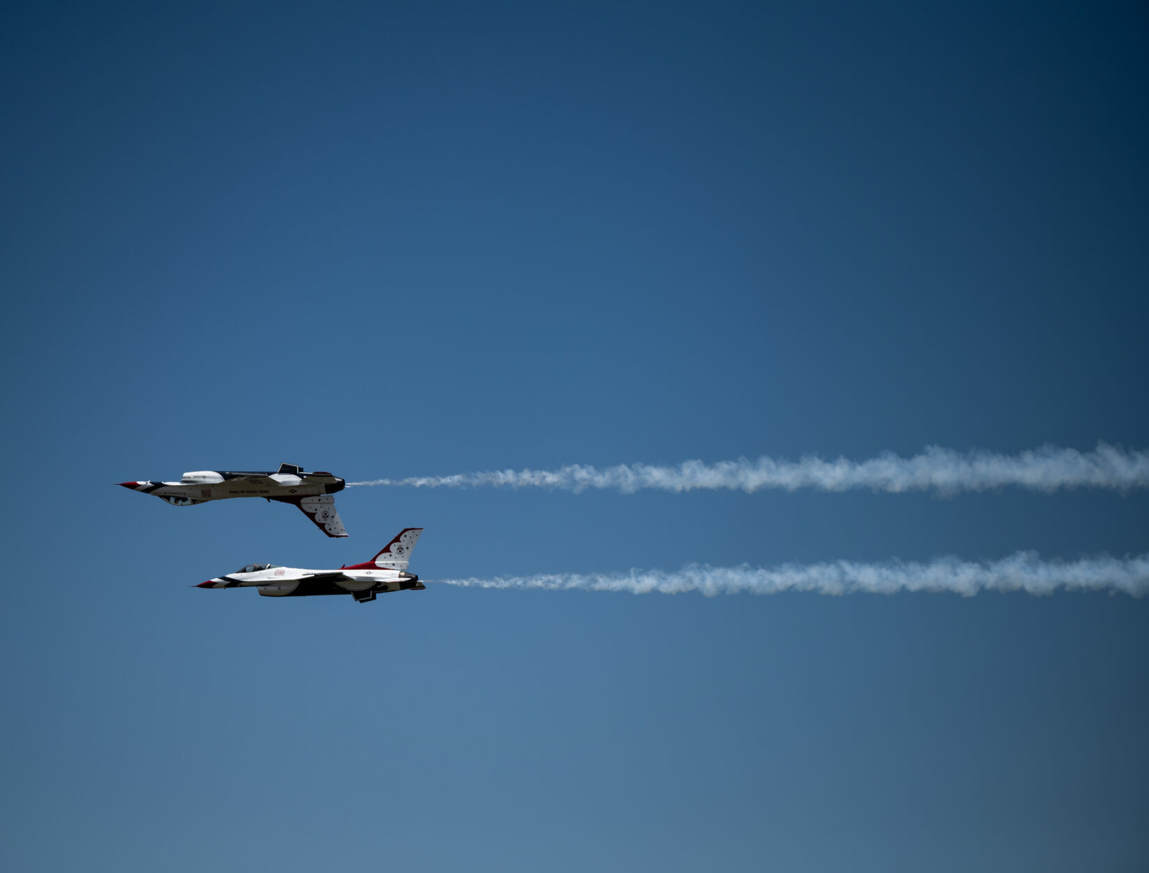 The United States Air Force Thunderbirds perform at the United States Air Force Academy graduation at Falcon Stadium on Thursday, May 30, 2024, in Colorado Springs, Colo. (Parker Seibold, The Gazette) (Parker Seibold)