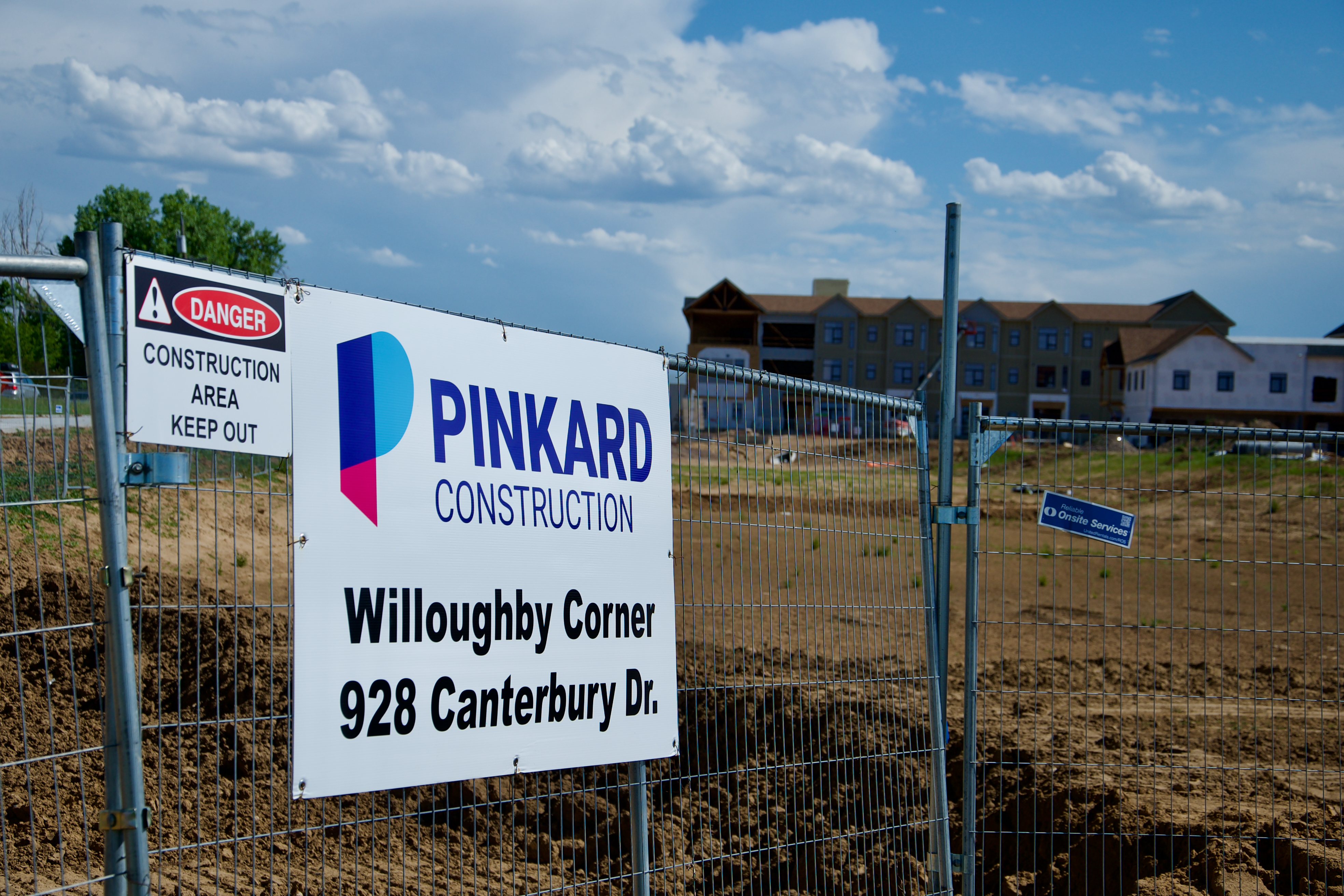 A sign at the new