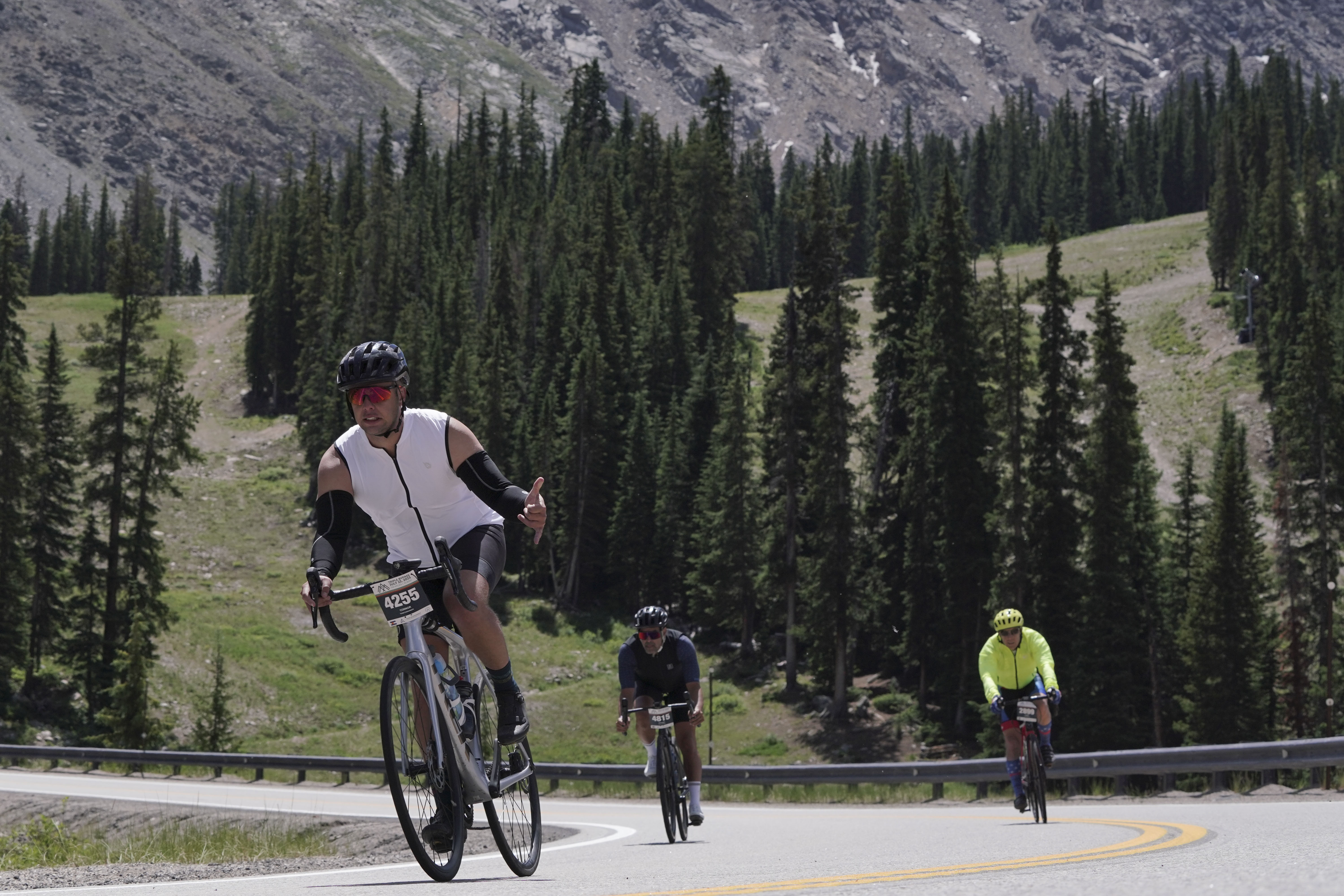 FILE PHOTO: Cyclists ride down Loveland Pass during the Triple Bypass in Colorado, Saturday, July, 22, 2023. The course takes cyclist through the mountains from Evergreen to Avon and is about 118 miles. (Rebecca Slezak/Special to The Denver Gazette) (Rebecca Slezak/Denver Gazette)