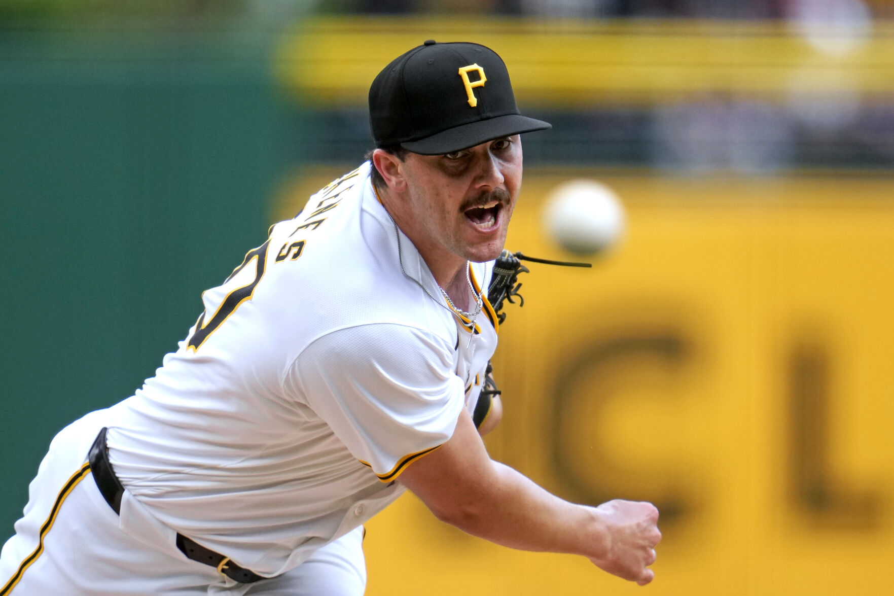 Pittsburgh Pirates starting pitcher Paul Skenes, making his major league debut last month, delivers during the first inning of a game against the Chicago Cubs in Pittsburgh. (the associated press)