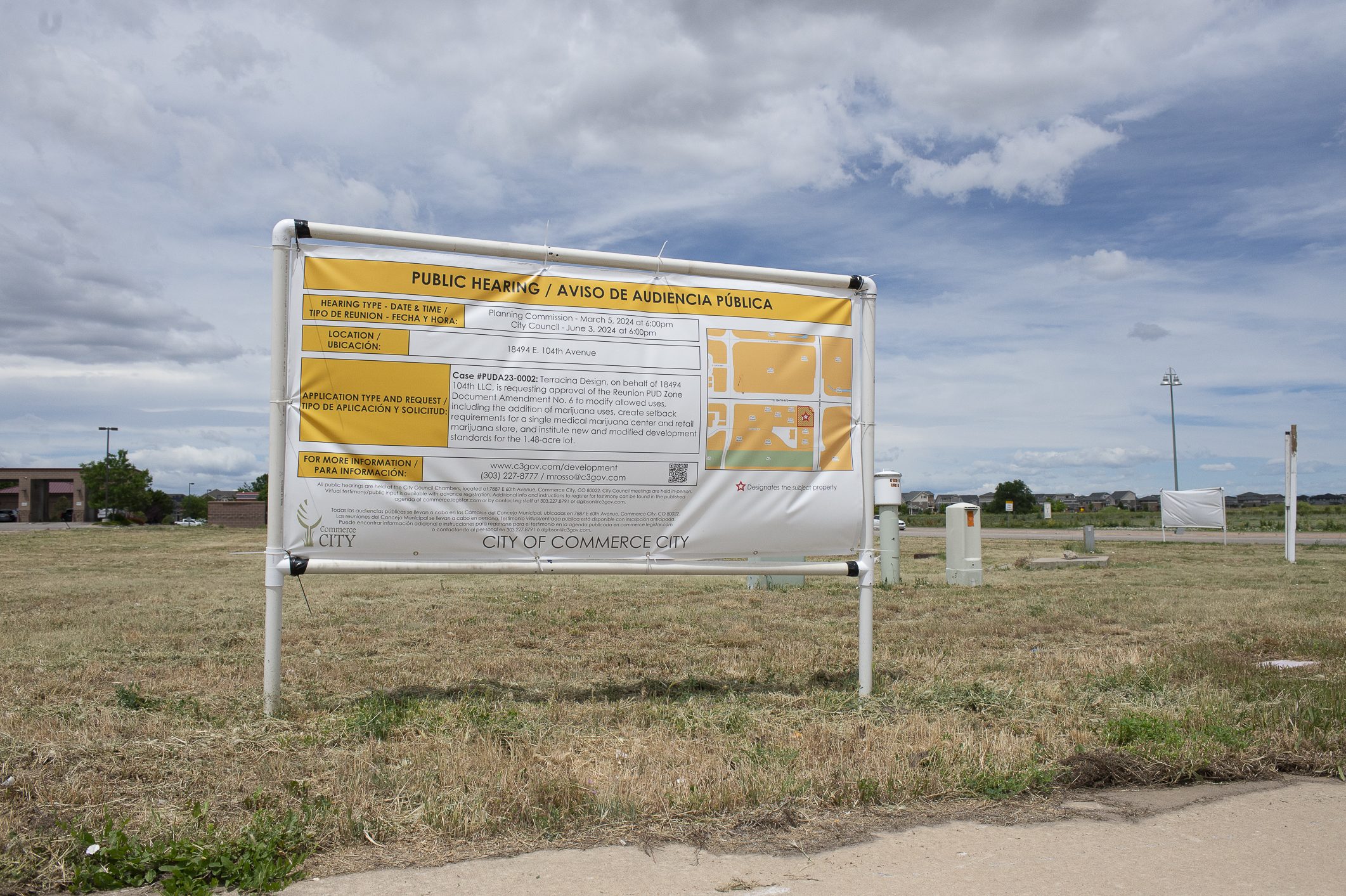 A vacant lot near the intersection of East 104th Avenue and Tower Road will soon be the site of a new Social Cannabis dispensary. Commerce City Council approved an amendment to an existing PUD that permits retail marijuana use for this location only only. (DeborahSmithGeneral Assignment Reporterdeborah.smith@denvergazette.comhttps://denvergazette.com/content/tncms/avatars/5/cb/928/5cb9281a-1916-11ef-a934-ff8eced4f17d.8e406ef28428e7c4f743743e38d7aa35.png)
