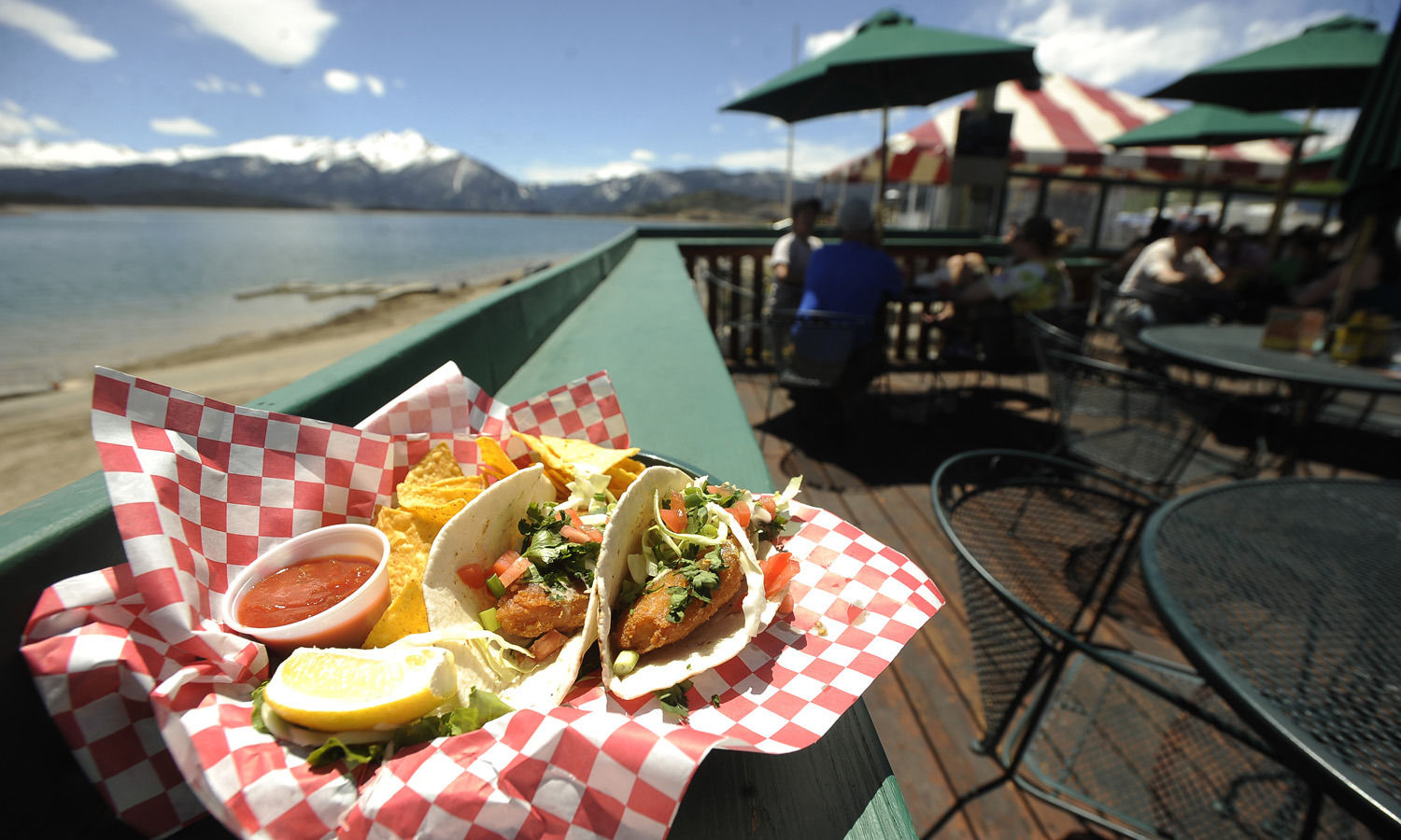 Pug Ryan’s Lakeside Tiki Bar is a great place to sit by the marina at Lake Dillon and enjoy some fish tacos. (The Gazette/Jerilee Bennett) Photo by JERILEE BENNETT, THE GAZETTE (Jerilee Bennett)