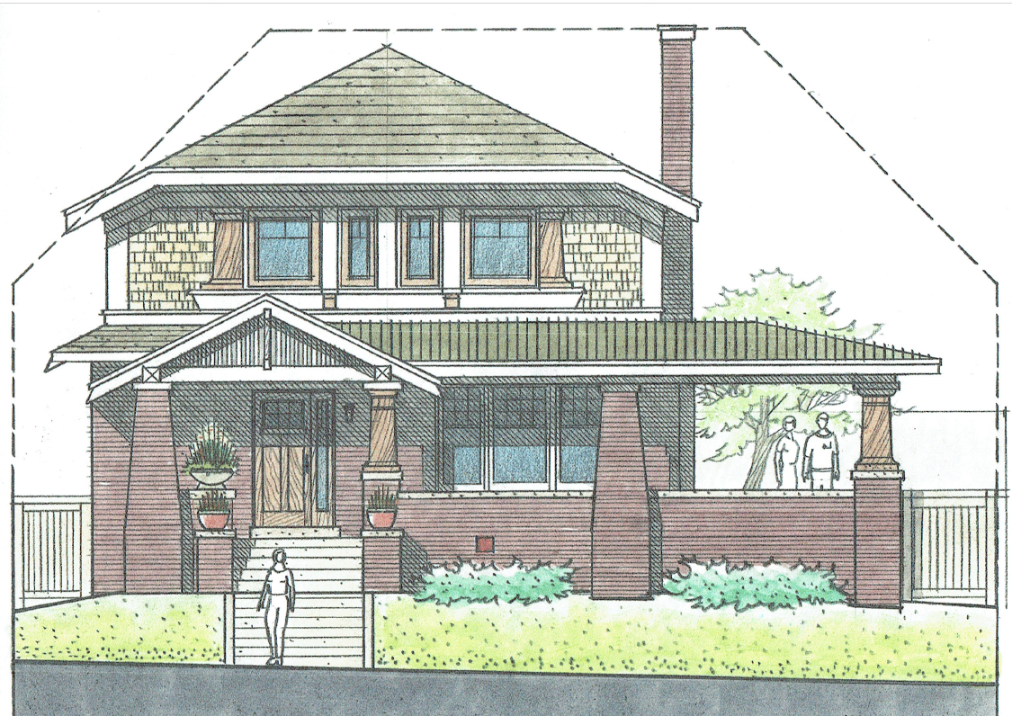 Architectural rendering by Paul Bormann: A new ADU/garage structure in Denver’s Highlands neighborhood continues the home’s Craftsman-style attention to detail and materials. (Courtesy photo, Paul Bormann)
