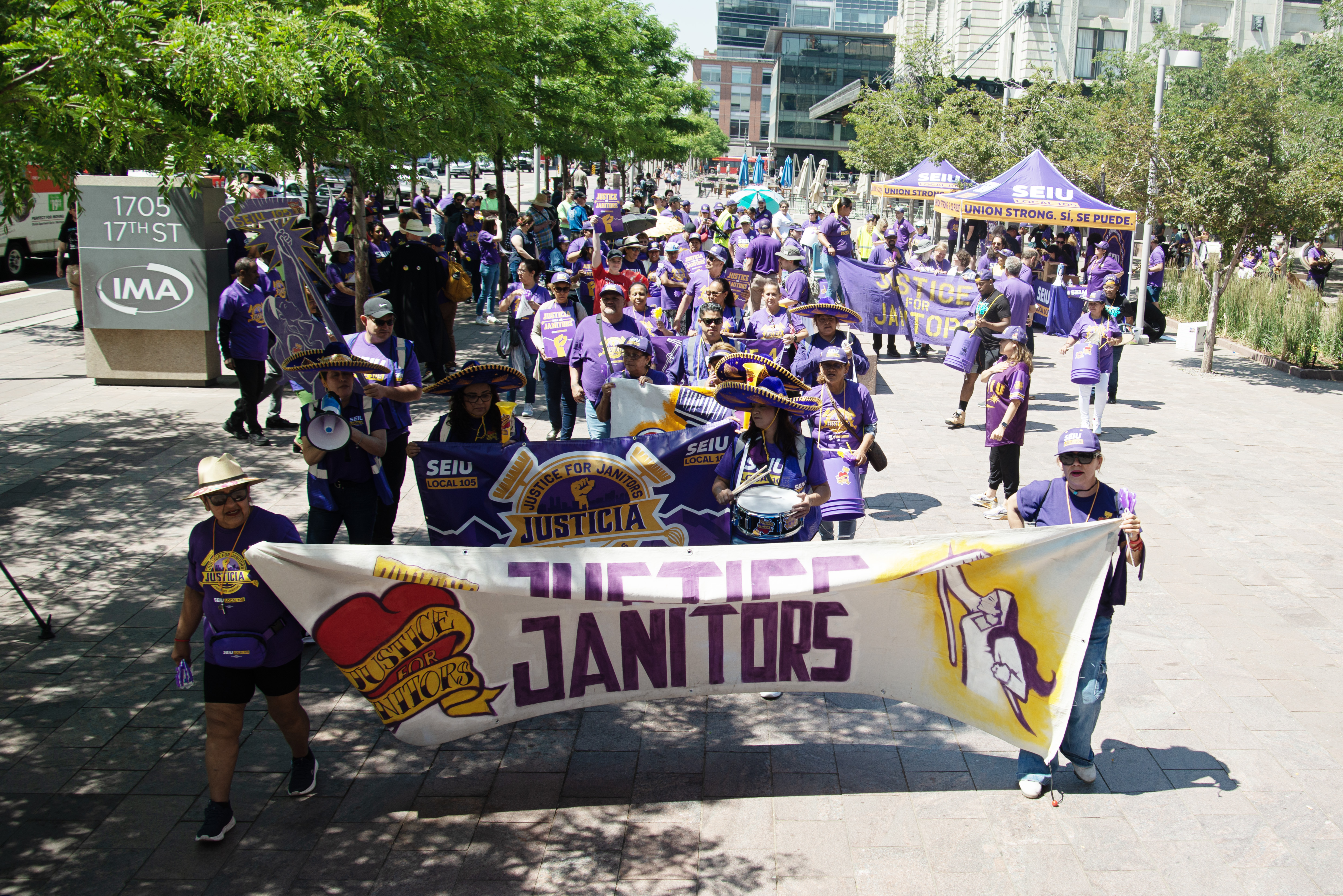 Members of the Service Employees International Union (SEIU) Local 105 held a 