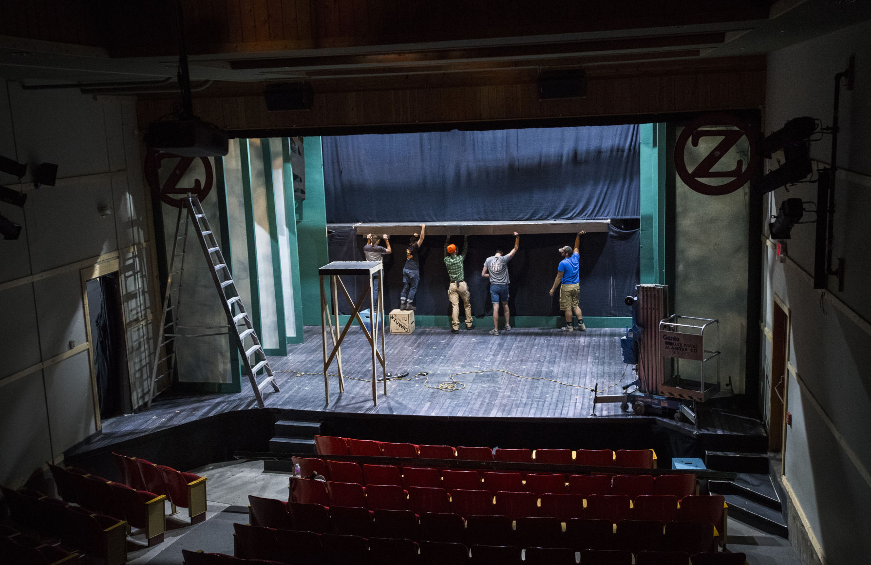 A crew changes sets between plays at the Creede Repertory Theatre. (Christian Murdock, The Gazette file)
