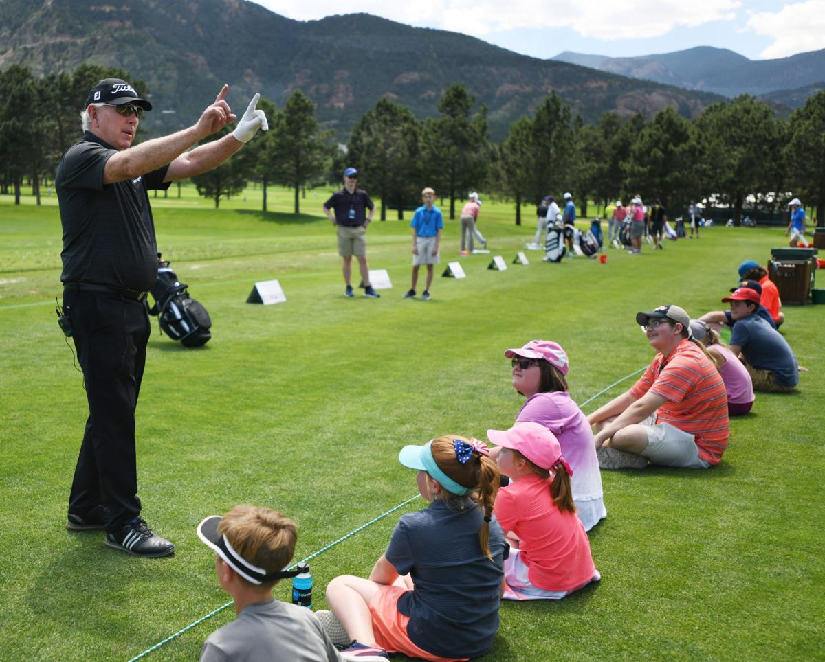 Golfing great and CU alumnae Hale Irwin held an instructional exhibition during a practice day for the U.S. Senior Open at the Broadmoor Hotel on Tuesday, June 26, 2018. Photo Credit: Jerilee Bennette, The Gazette.