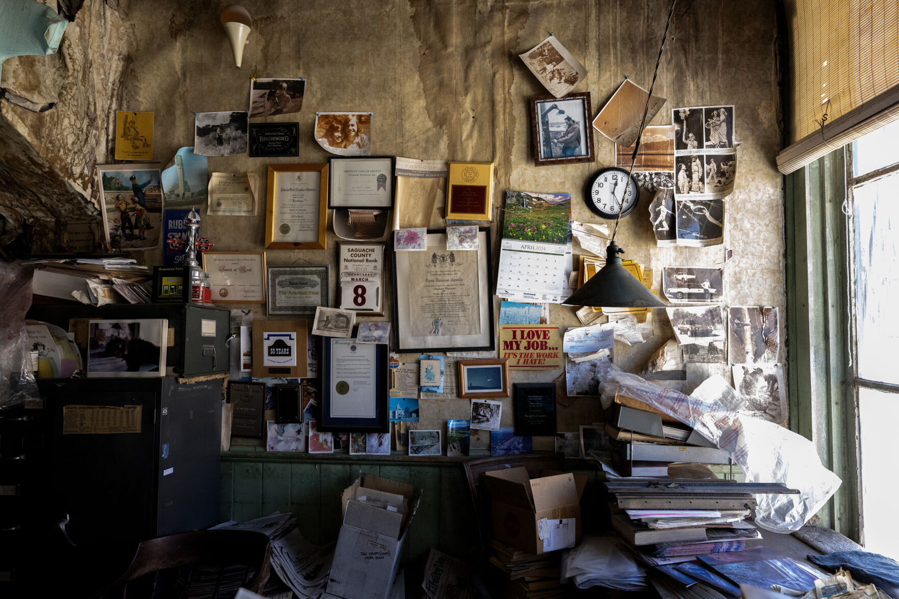 The front desk of the Saguache Cresent Thursday, May 8, 2024. (The Gazette, Christian Murdock) (Christian Murdock/The Gazette)