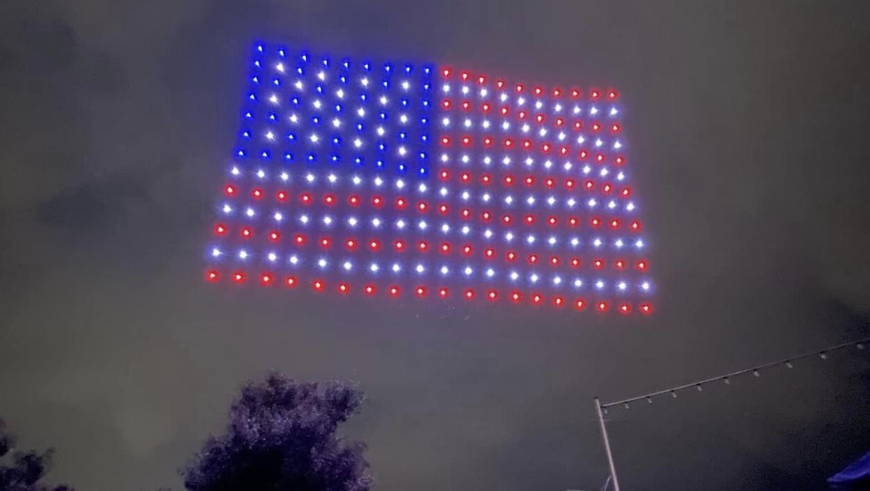 US flag drone show