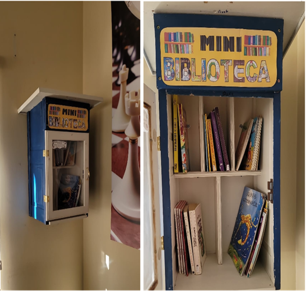 A Little Free Library installed in the recreation room of the Timpure gold mine camp in Peru at 4,000 feet completed Russ Schells quest to have one in each continent. It's in this room that the miners relax and recover from working long hours at 14,780 feet above sea level. (Courtesy photo, Russ Schnell)