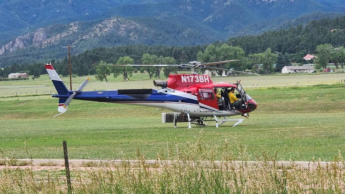 United States Forest Service responding to a small fire burning in Pueblo County Saturday