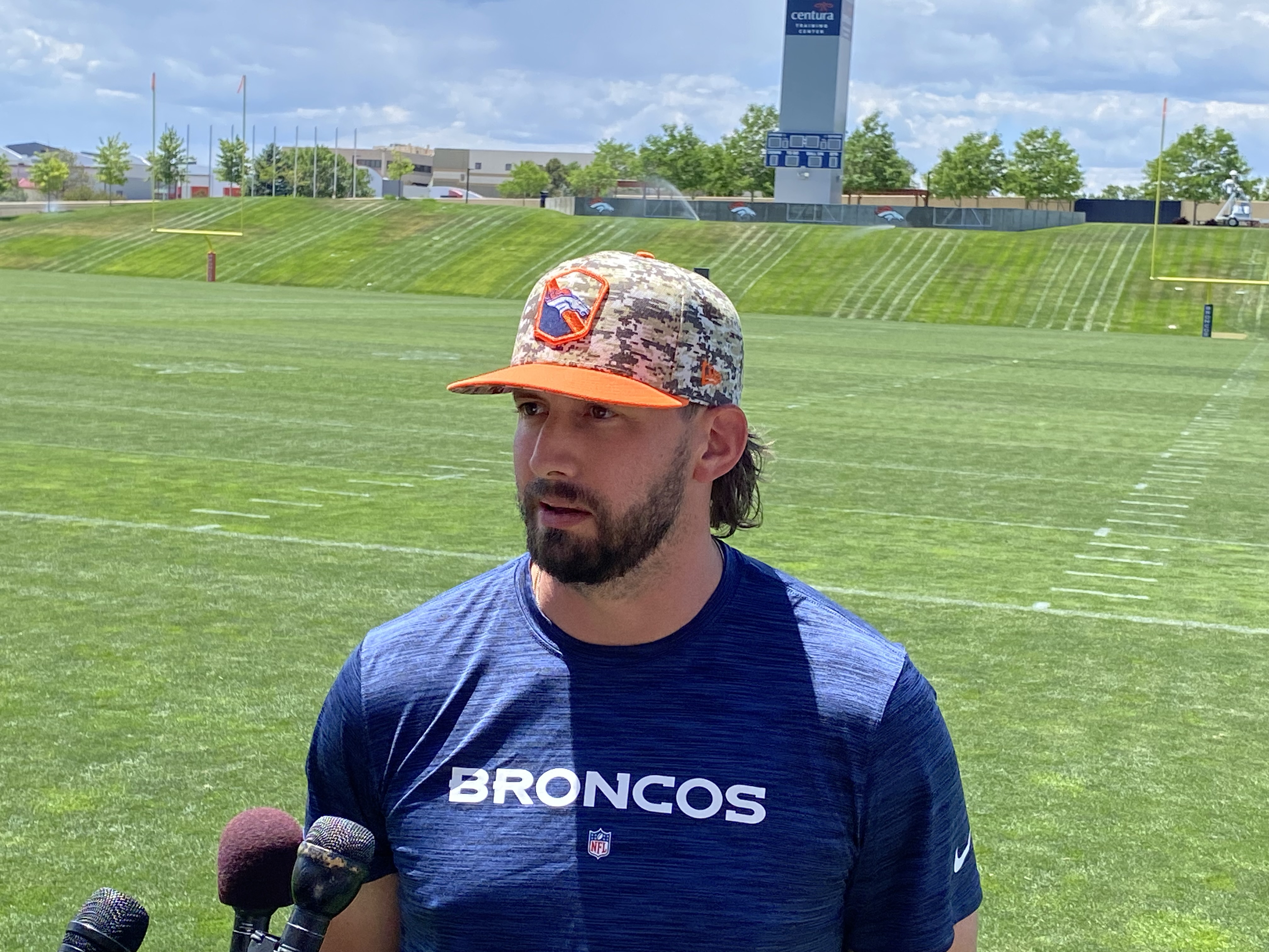 Broncos quarterbacks coach Davis Webb played for the Giants, Bills and Jets before going the coaching route on Sean Payton's staff in Denver. (Chris Tomasson, The Denver Gazette) (Chris Tomasson, The Denver Gazette)
