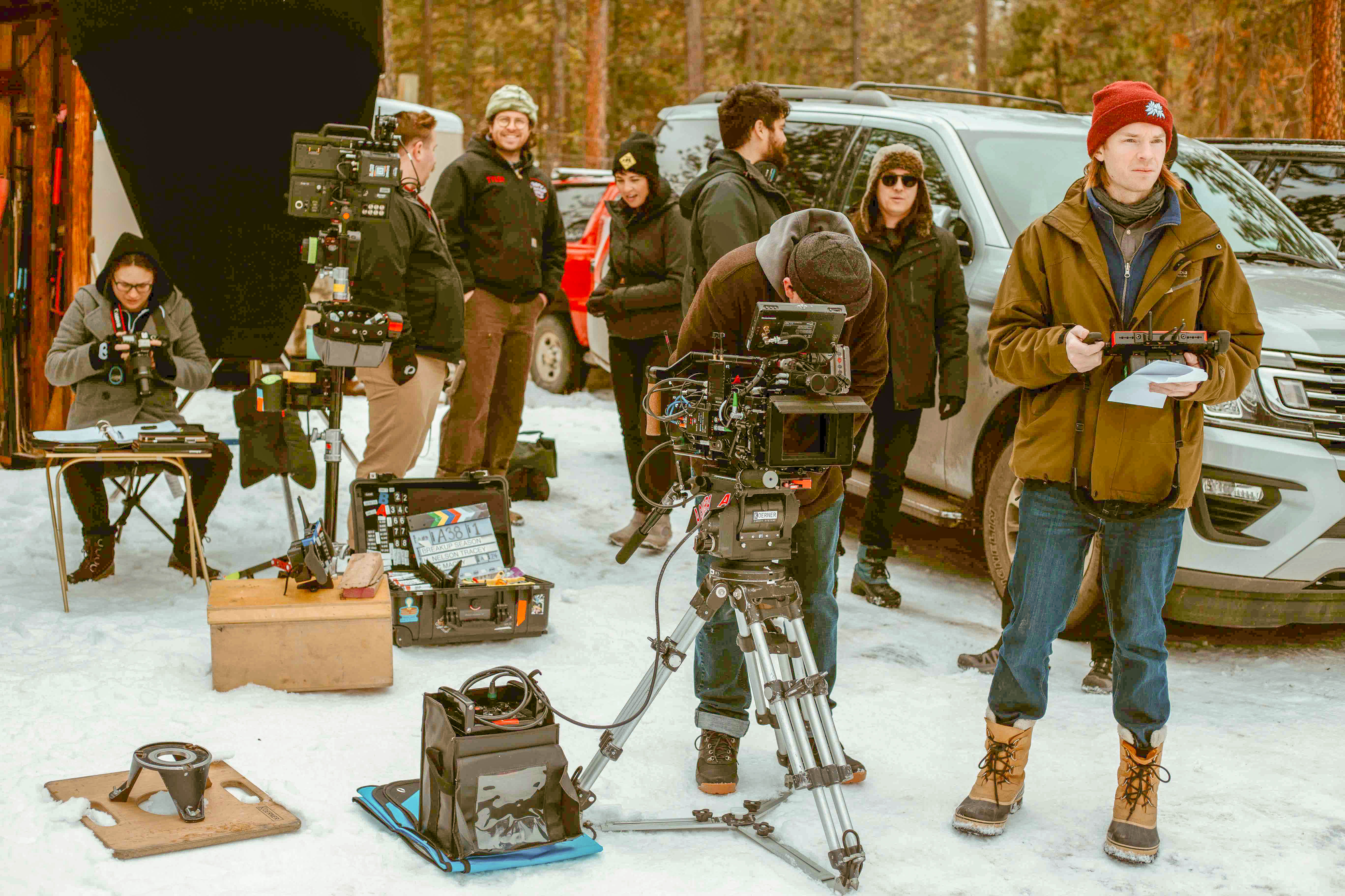 A photo from the set of 