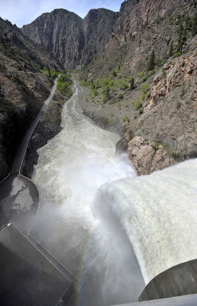 Water gushed over Crystal Dam just upriver of Black Canyon on the Gunnison National Park. WEDNESDAY MAY 13TH 2009 (The Gazette/Kirk Speer) Photo by KIRK SPEER, THE GAZETTE (KIRK SPEER)