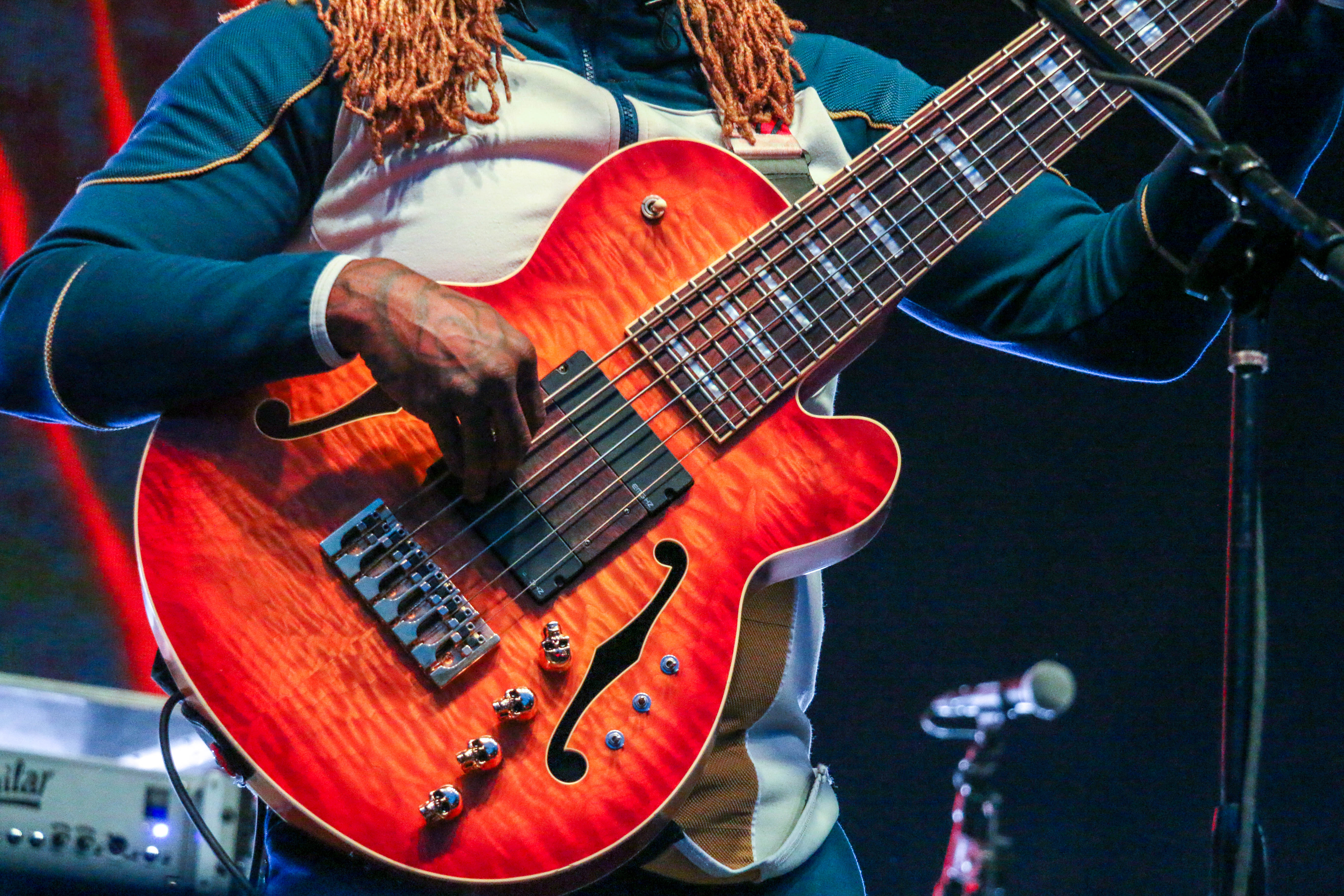 Thundercat performs with his six-string bass in Civic Center Park for the inaugural Outside Festival on Saturday, June 1, 2024. (John Moore, The Denver Gazette) (JOHN MOORE, THE DENVER GAZETTE)