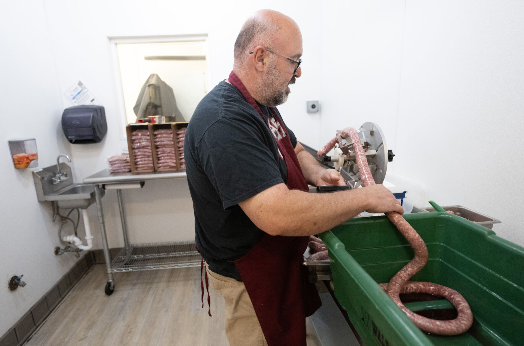 Vince Gagliano makes Italian sausages this month just as his family has for 100 years at Gagliano’s Italian Market & Deli meat-packing facility down the street from the market in Pueblo. (Christian Murdock, The Gazette)