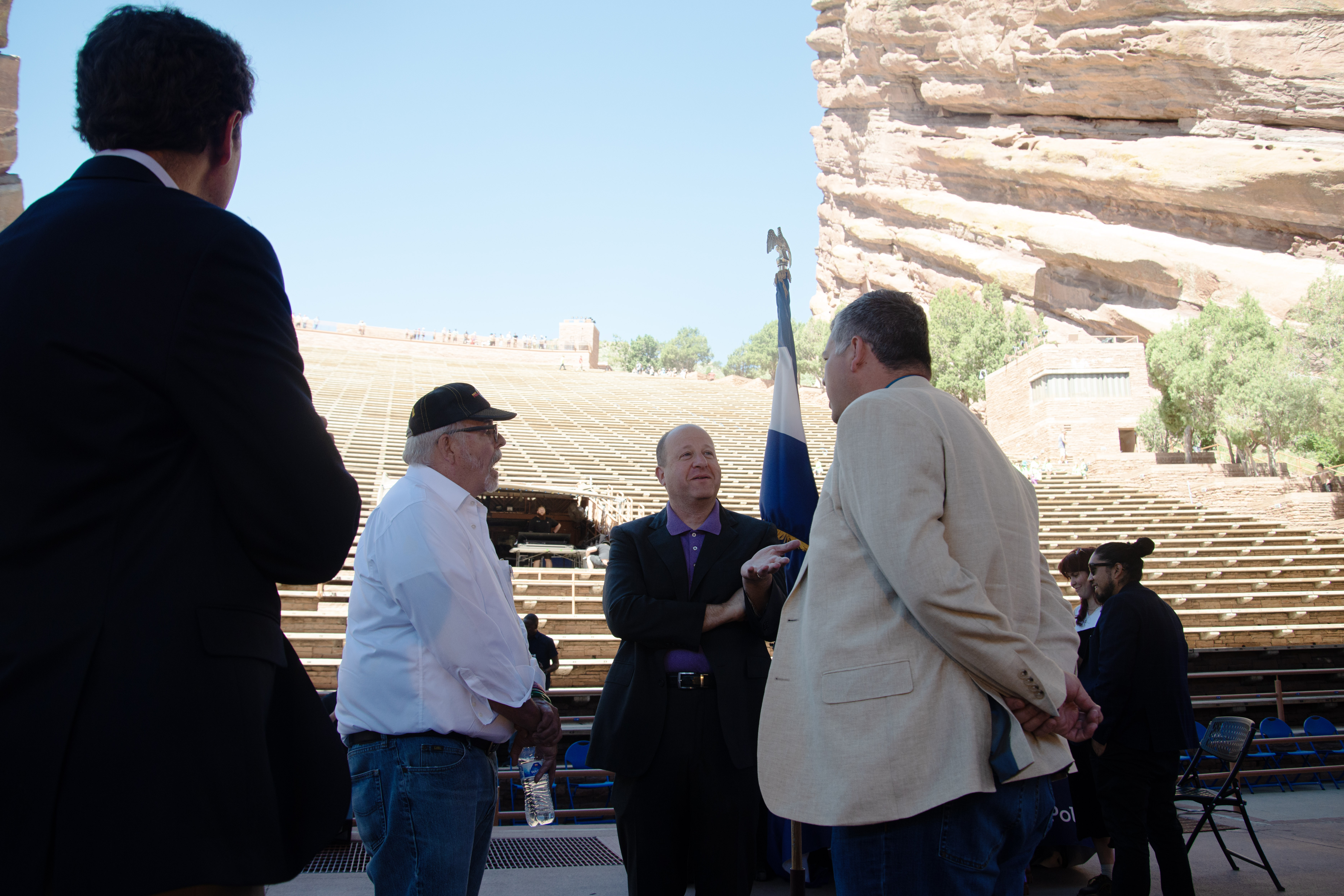From left, Colorado State Sen. Tom Sullivan, Gov. Jared Polis and Rep. Alex Valdez share stories of past Red Rocks experiences at the concert venue after signing HB 24-1378, a law aimed at protecting concert ticket consumers, into law on Wednesday, June 5, 2024. (TomHellauerMultimedia Producertom.hellauer@denvergazette.comhttps://denvergazette.com/content/tncms/avatars/f/9e/622/f9e6228a-3b6b-11ed-bf10-fbb71fa8e421.f54b911252c540f1d61709edc4727a39.png)