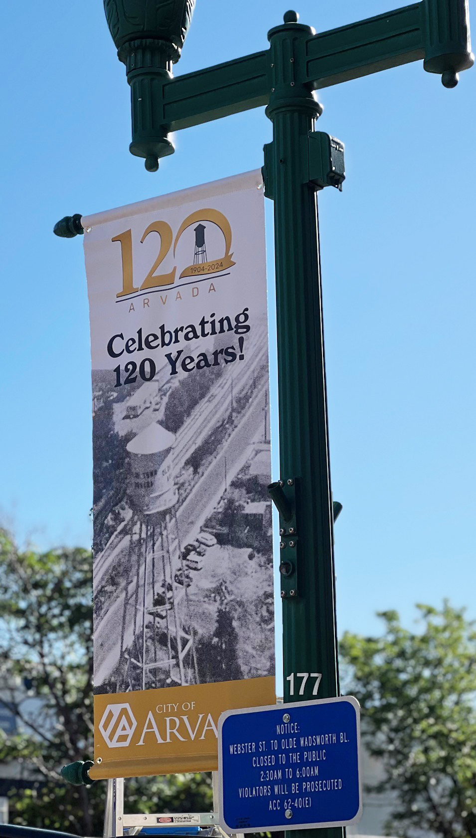 Banners are going up around Arvada as the city prepares to celebrate its 120th anniversary with a summerlong series of celebrations. (Courtesy City of Arvada)
