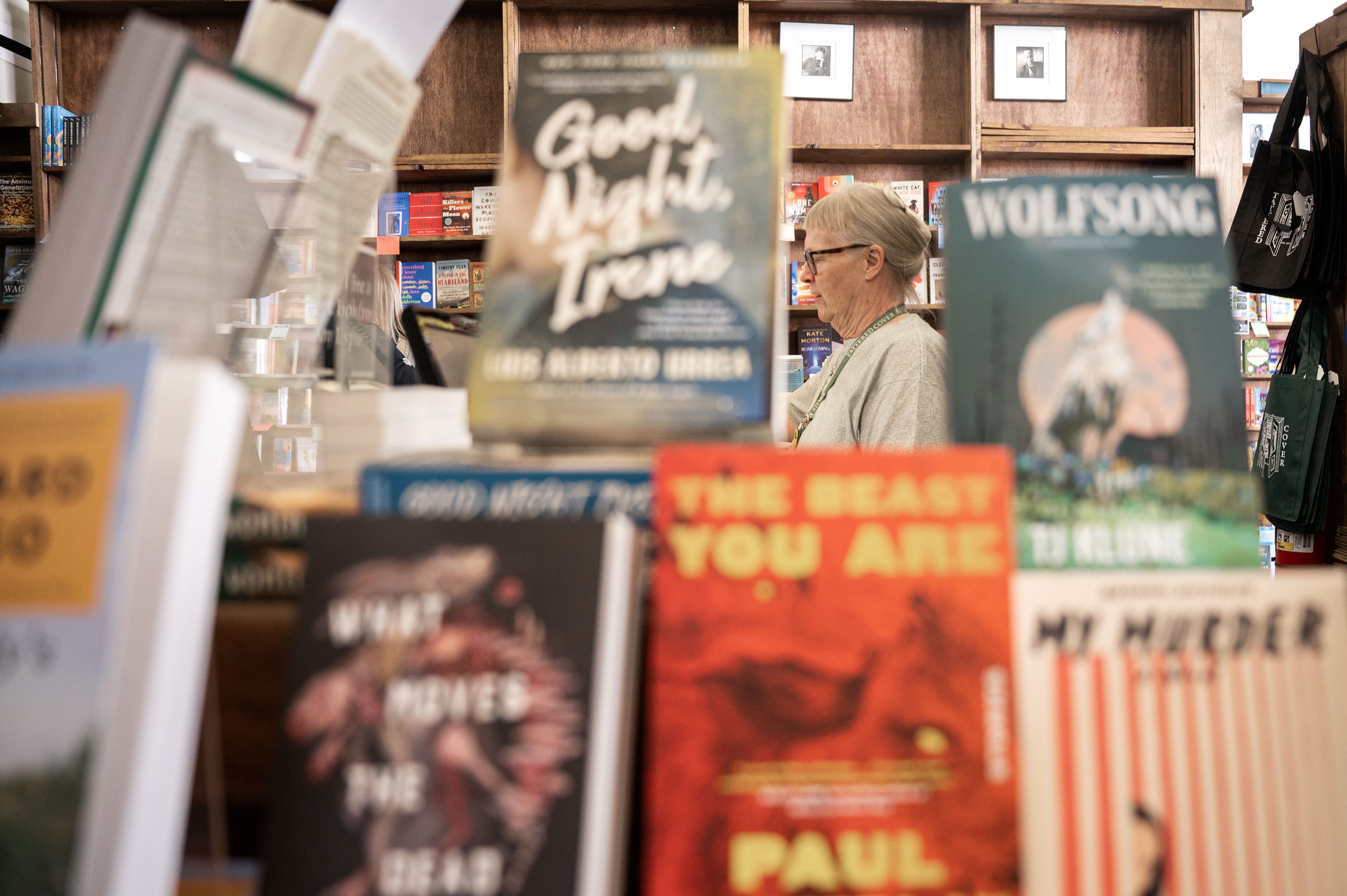 Ruth Bandy, Manager of the Tattered Cover Book Store at Union Station, helps customers during her shift on Thursday, June 13, 2024. “Walt Disney got it wrong,” Bandy said, “He doesn’t have the happiest place on earth. I do.” The owners of tattered Cover are considering a bid from Barnes & Noble which could end the chain’s legacy as an independently-owned bookstore. (Stephen Swofford, Denver Gazette) (StephenSwoffordPhotographerstephen.swofford@gazette.comhttps://secure.gravatar.com/avatar/1ddcaf11c5d70eaa58546ddc4e038687?d=mm&r=g)