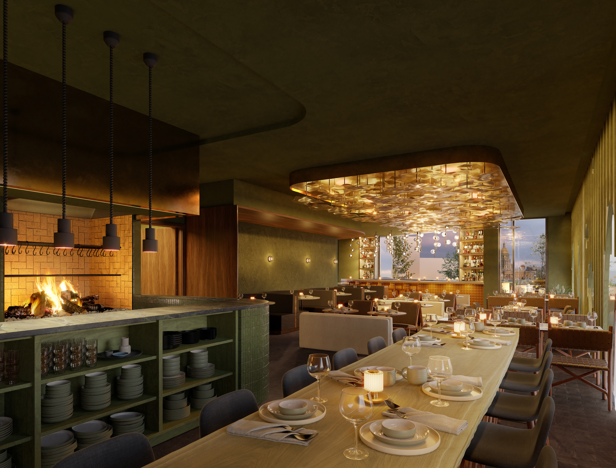 Rendering of Stellar Jay, the rooftop restaurant and bar to open at the Populus Hotel. (Courtesy Photo, Nephew)