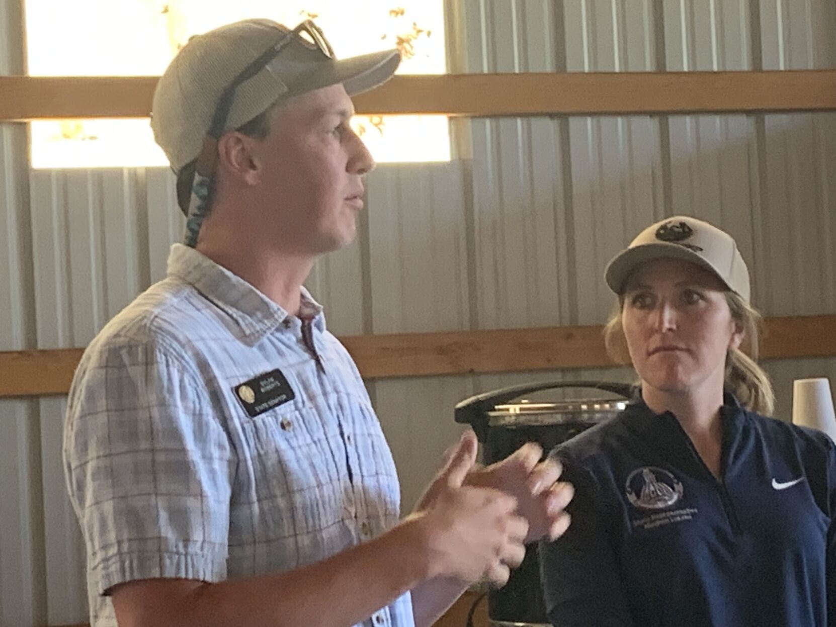 State Sen. Dylan Roberts, D-Summit County, speaks at a June 15 summit in Walden, Colorado, as Rep. Meghan Lukens, D-Steamboat Springs, looks on. (MarianneGoodlandmarianne.goodland@coloradopolitics.comhttps://secure.gravatar.com/avatar/125a14b7bd9266f61a445ec13b1d3605?d=mm&r=g)
