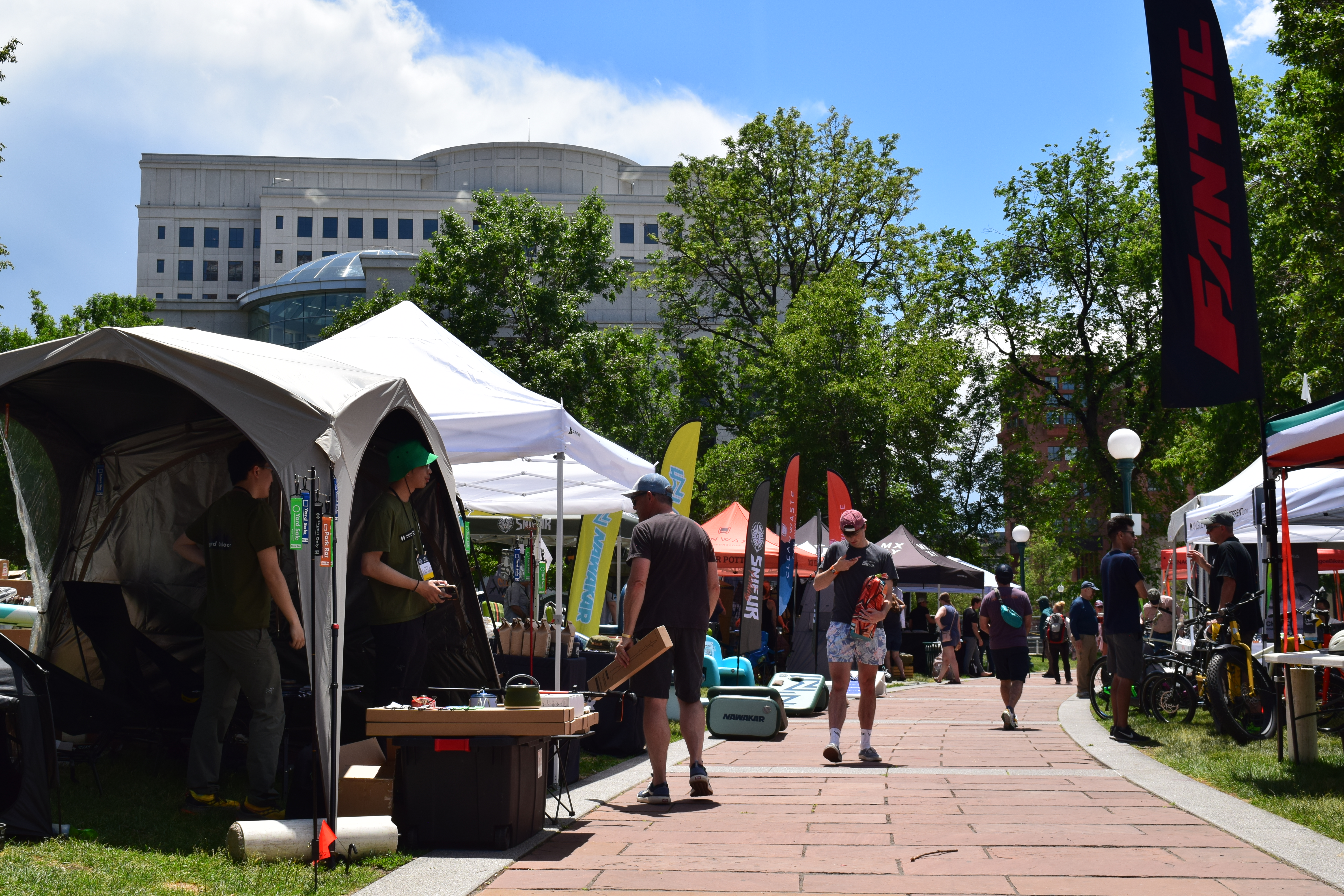 Various vendors of all backgrounds showed off new outdoor recreational gear at the Outside Festival on Saturday.