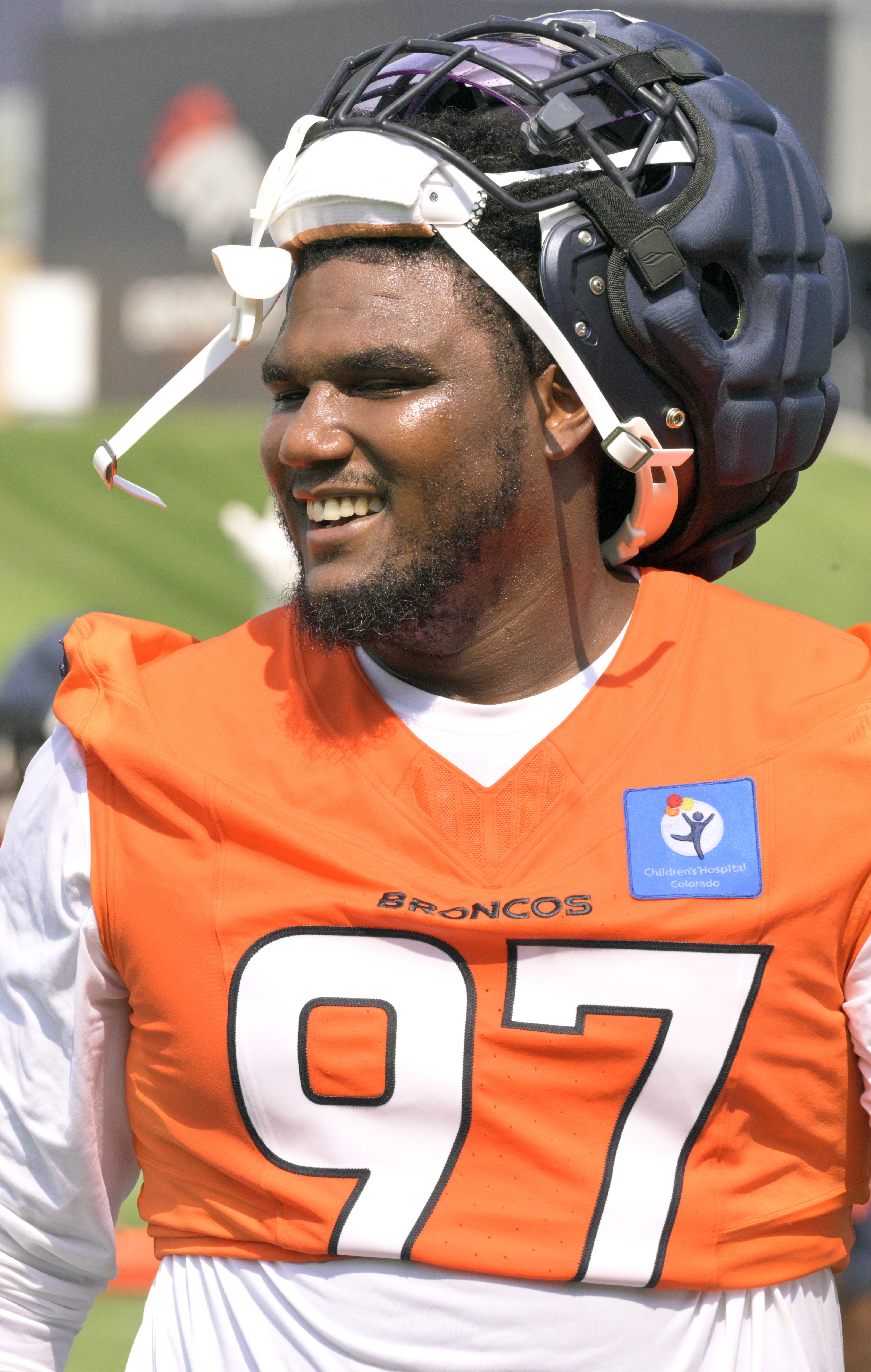 Broncos defensive tackle Malcolm Roach during practice at the Denver Broncos training center on Wednesday, July 24, 2024. (Jerilee Bennett The Gazette)