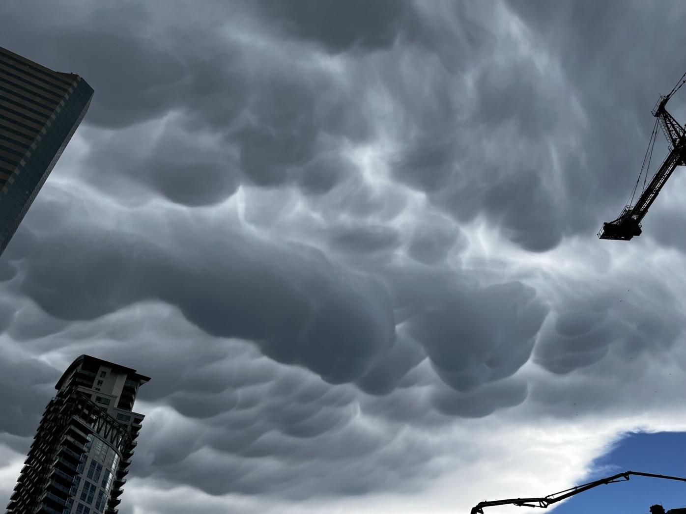 Storm clouds over downtown Denver