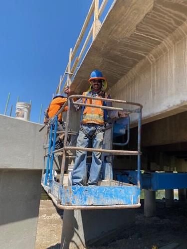 Martin Casas working in the heat