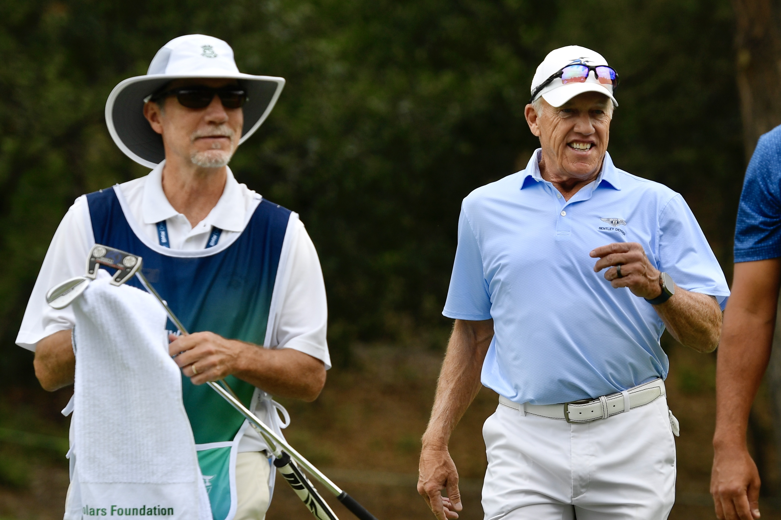 John Elway walks on the first green at Castle Pines Golf Club at Wednesday's BMW Championship pro-am on Aug. 21, 2024. (Carson Field, The Gazette) (CarsonFieldcarson.field@gazette.comhttps://secure.gravatar.com/avatar/c524ef3d384945349bed78d70eb2d2cd?d=mm&r=g)