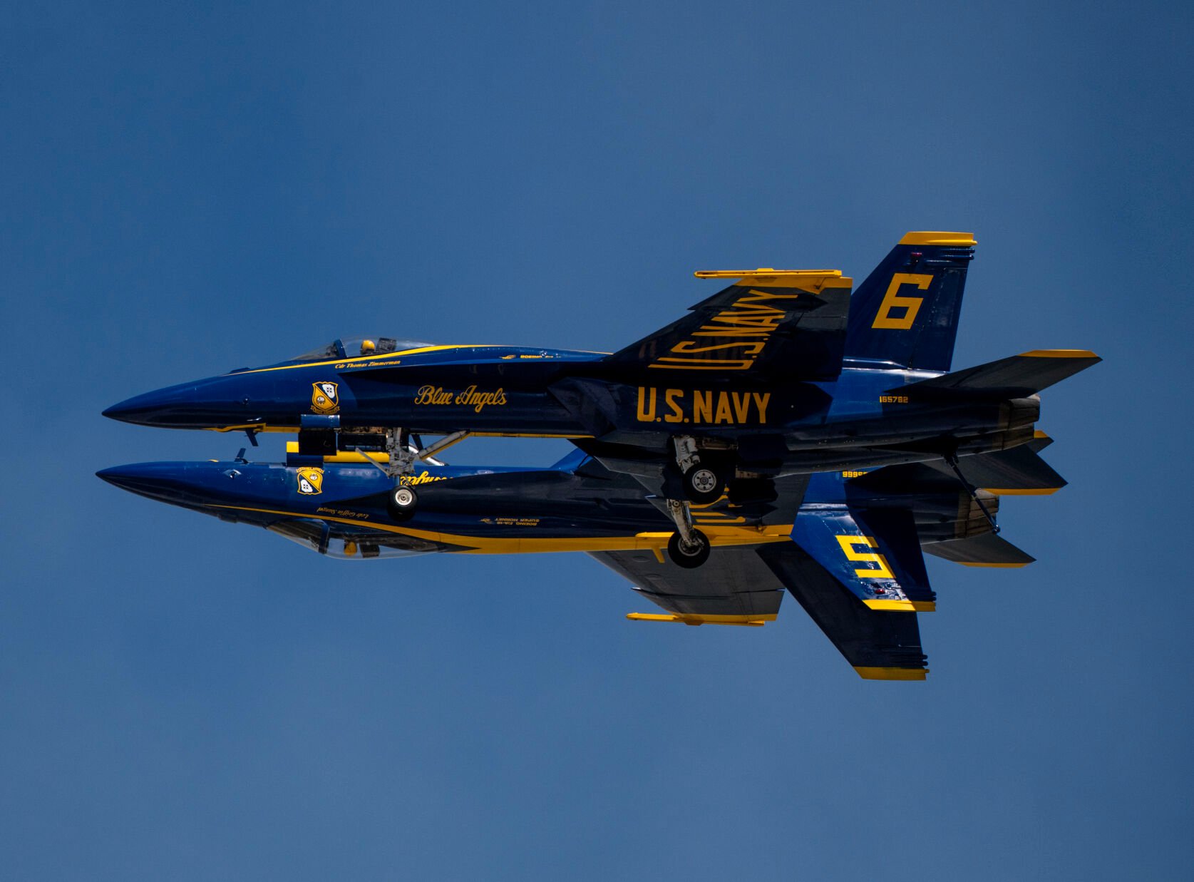 The Wings of Blue perform at the Pikes Peak Regional Airshow at the Colorado Springs Airport on Saturday, Aug. 17, 2024. (Parker Seibold, The Gazette) (Parker Seibold, The Gazette)