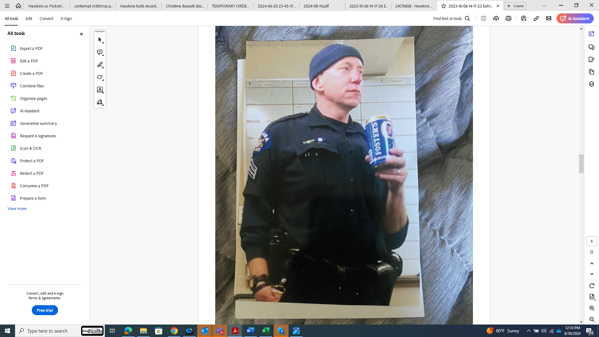 Photo of retired Aurora Police Sgt. Michael Hawkins, charged with child sexual abuse. (Court exhibit photo)