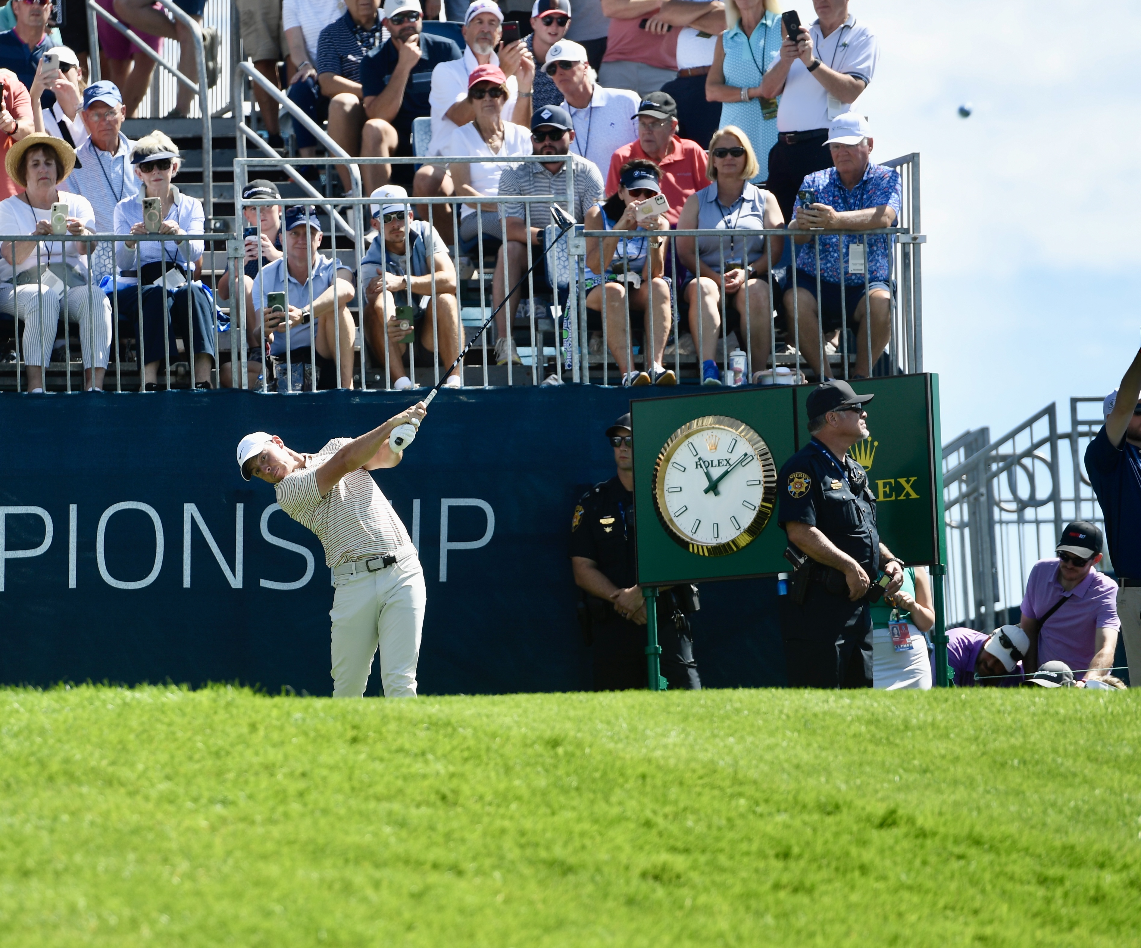 Rory McIlroy hits a tee shot at Castle Pines Golf Club during the first round of the BMW Championship on Thursday, Aug. 22, 2024. (CarsonFieldcarson.field@gazette.comhttps://secure.gravatar.com/avatar/c524ef3d384945349bed78d70eb2d2cd?d=mm&r=g)