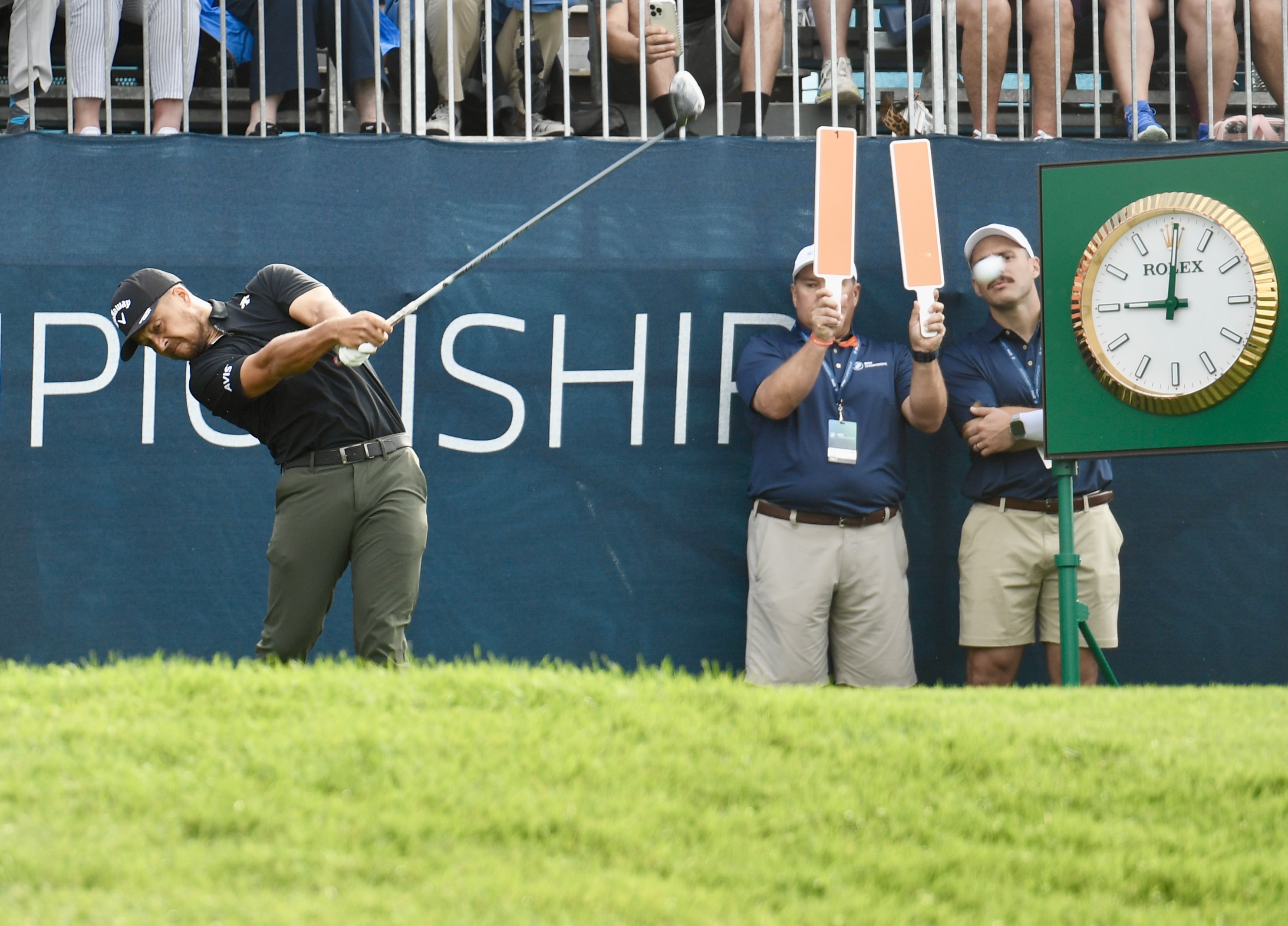 Xander Schauffele hits a drive at Castle Pines Golf Club during the first round of the BMW Championship on Thursday, Aug. 22, 2024. (CarsonFieldcarson.field@gazette.comhttps://secure.gravatar.com/avatar/c524ef3d384945349bed78d70eb2d2cd?d=mm&r=g)