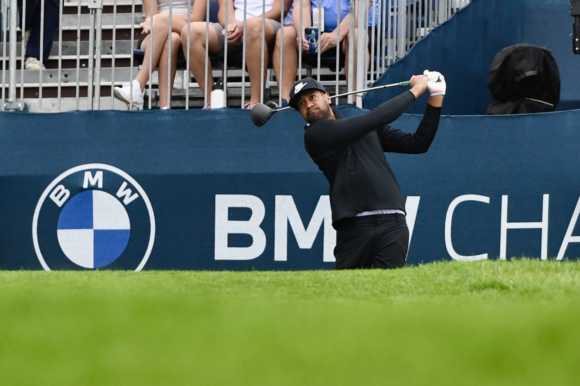 Tony Finau hits a tee shot at Castle Pines Golf Club at Wednesday's BMW Championship pro-am on Aug. 21, 2024. (CarsonFieldcarson.field@gazette.comhttps://secure.gravatar.com/avatar/c524ef3d384945349bed78d70eb2d2cd?d=mm&r=g)