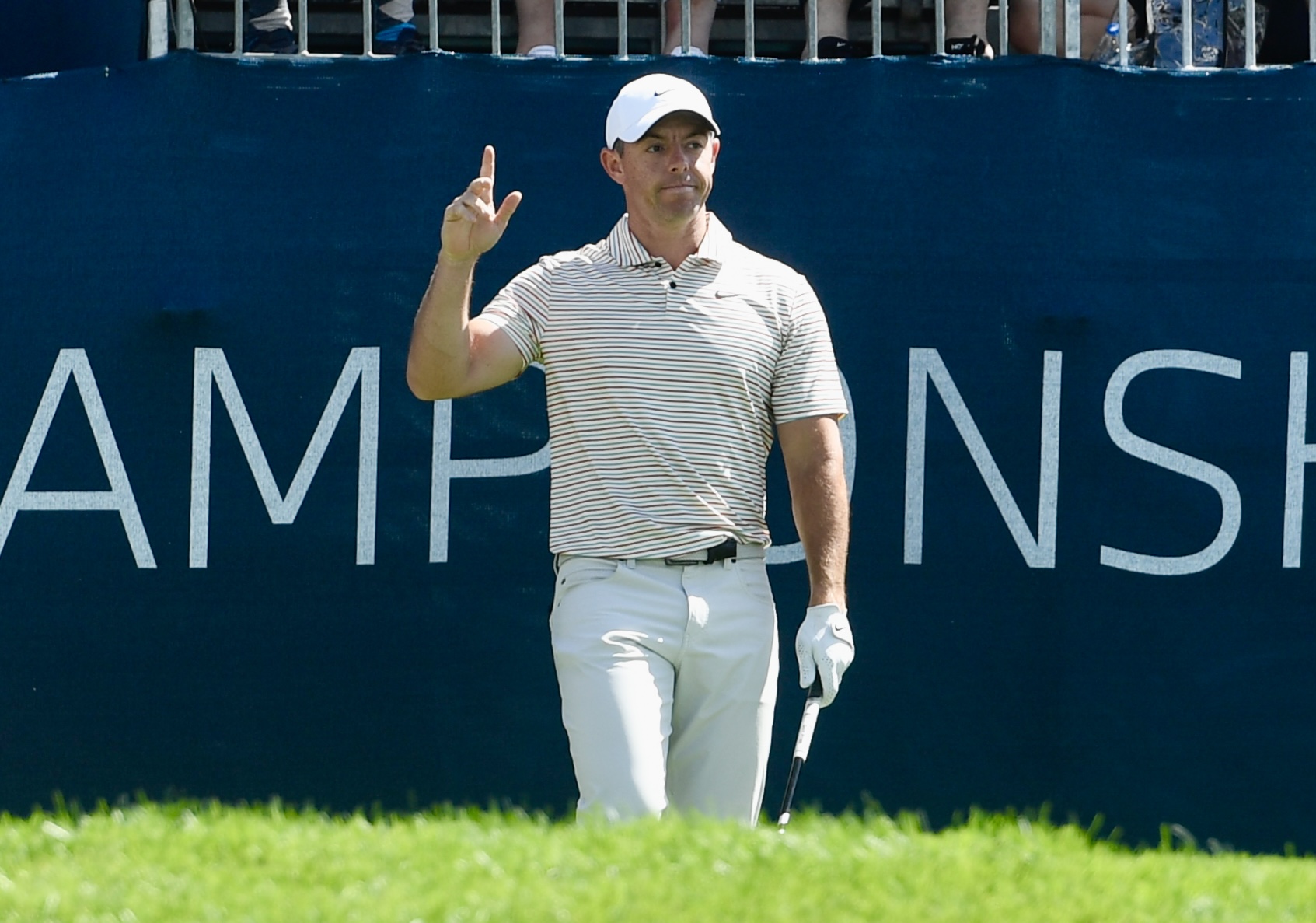 Rory McIlroy salutes the crowd on the first tee at Castle Pines Golf Club during the first round of the BMW Championship on Thursday, Aug. 22, 2024. (CarsonFieldcarson.field@gazette.comhttps://secure.gravatar.com/avatar/c524ef3d384945349bed78d70eb2d2cd?d=mm&r=g)