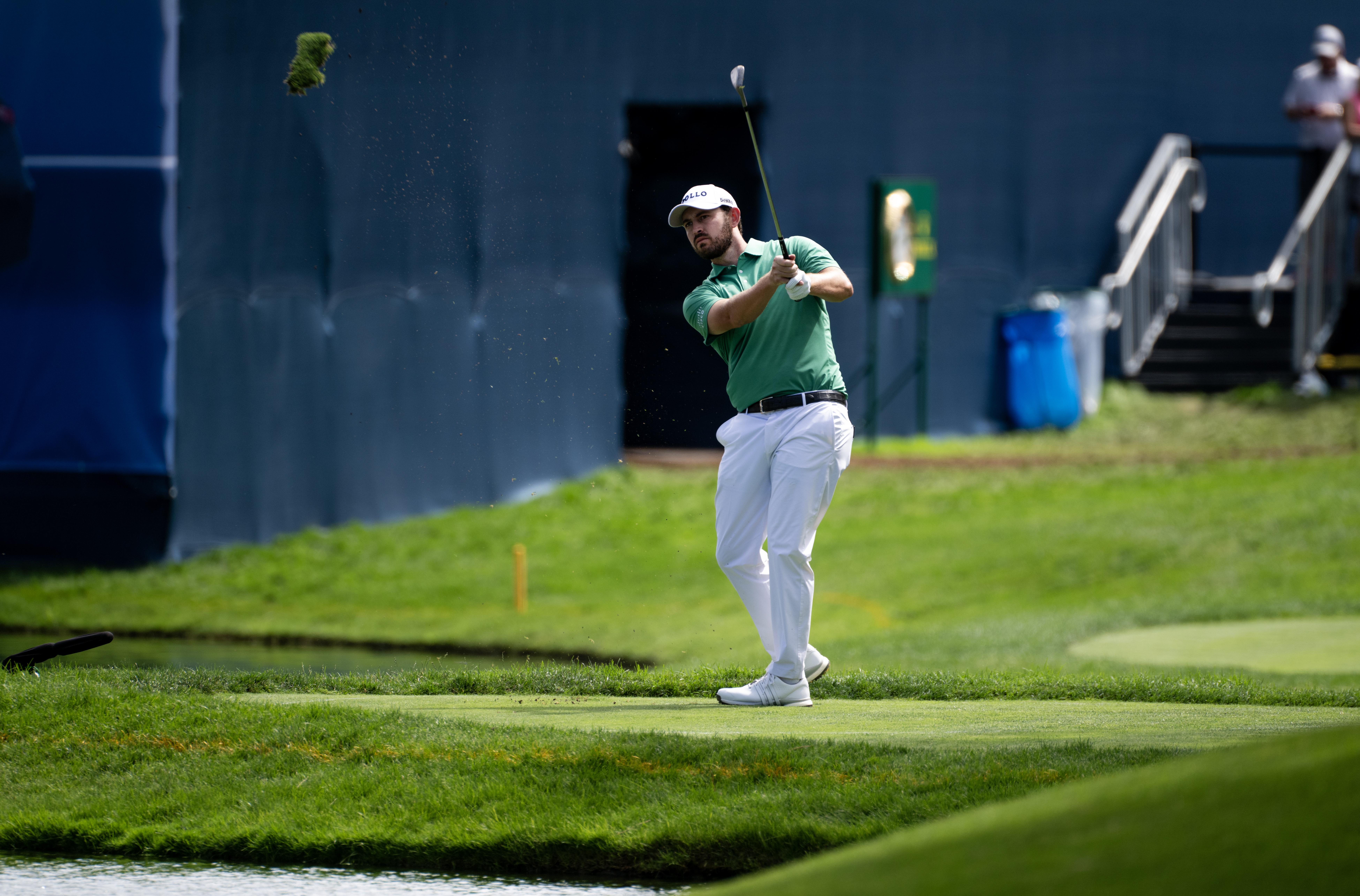 Patrick Cantlay hits the ball on the sixteenth hole in the third round of the BMW Championship at Castle Pines Golf Club, Saturday, Aug. 24, 2024, in Castle Rock, Colo. (Parker Seibold, The Gazette) (Parker Seibold, The Gazette)