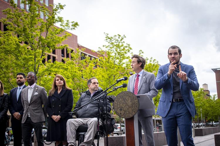 Johnston with city council members outside Union Station (copy)