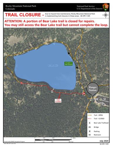 Sectional closure on south shore of Bear Lake Trail RMNP