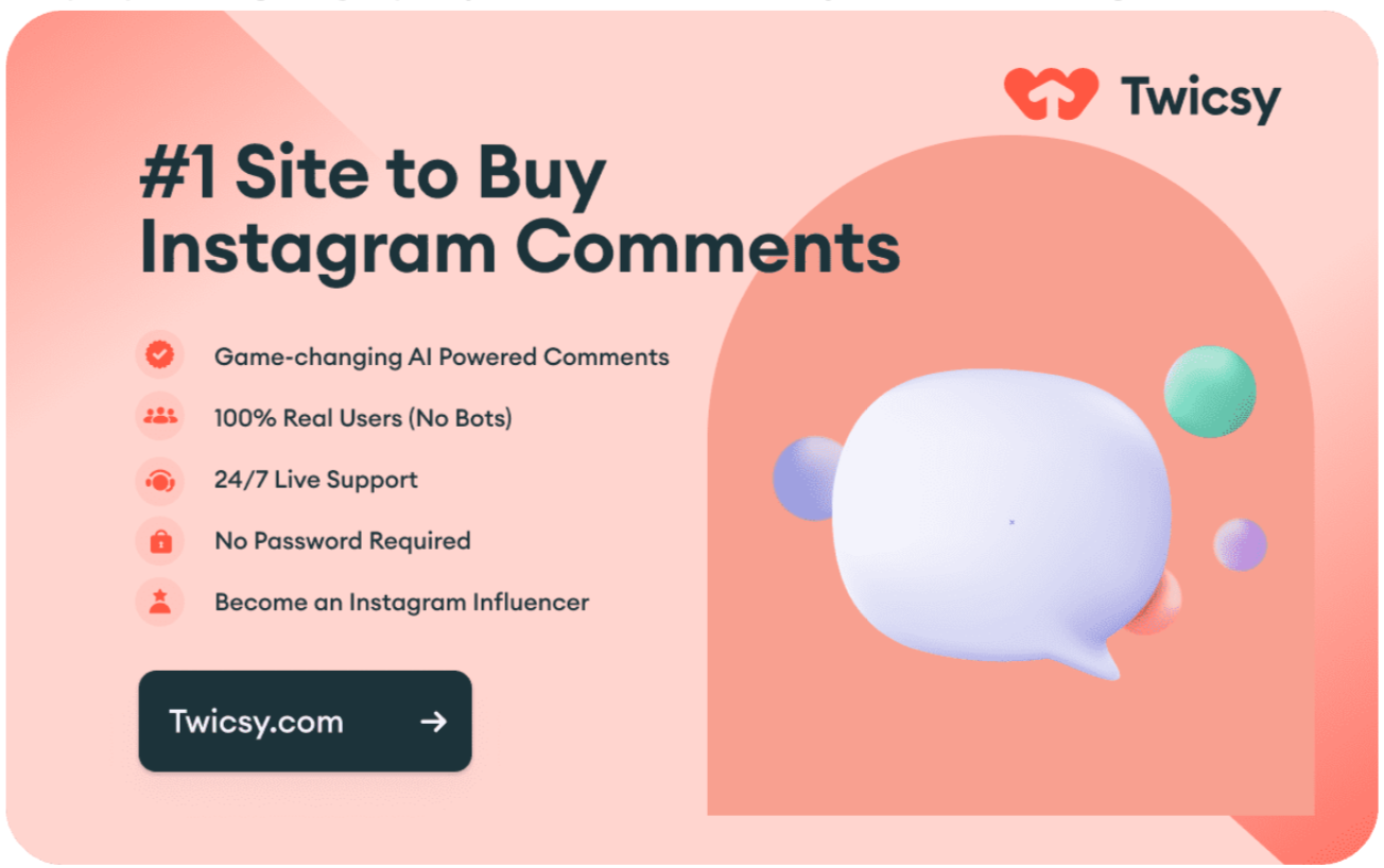 Twicsy #1 Site to Buy Instagram Comments image
