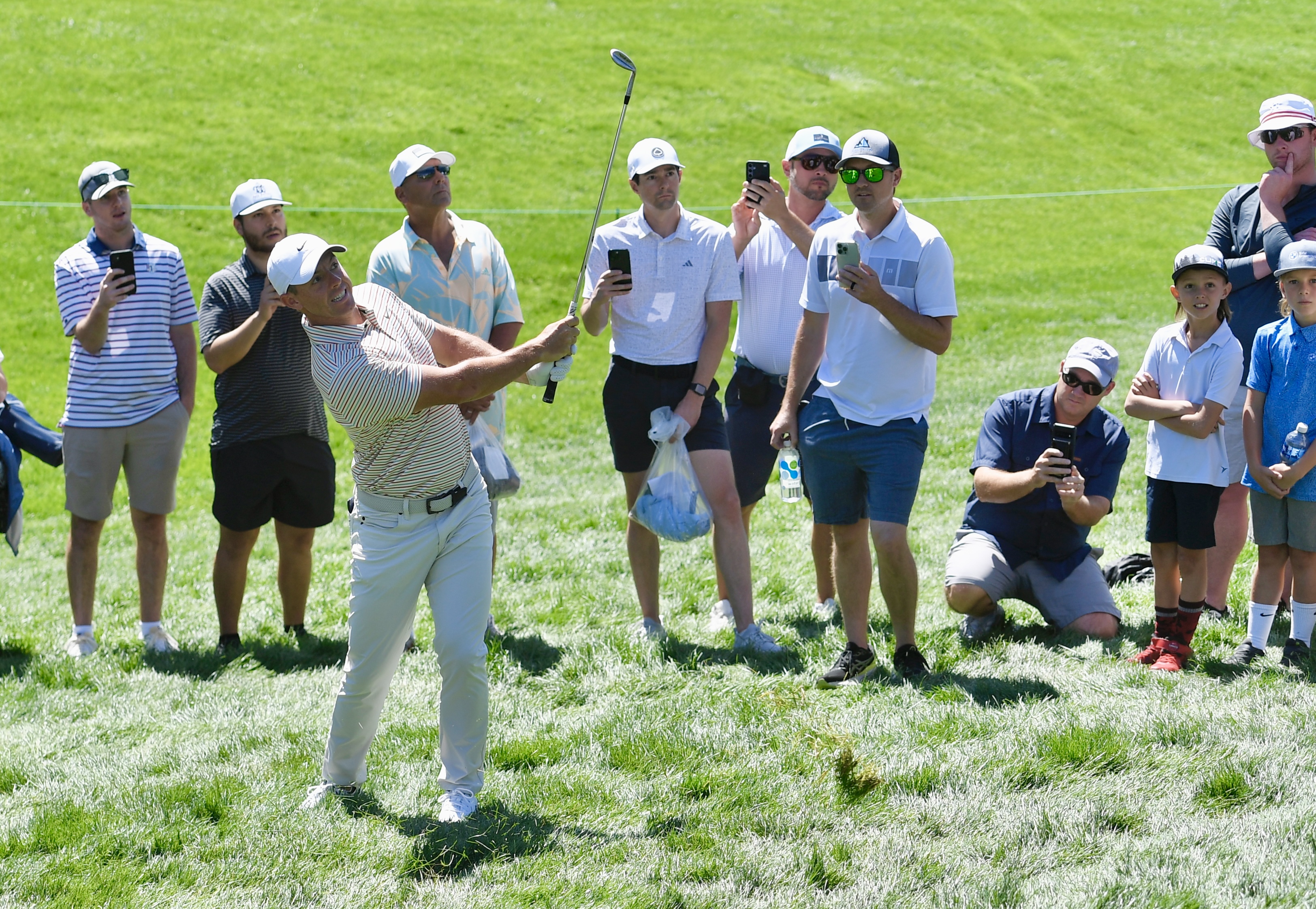 Rory McIlroy chips at Castle Pines Golf Club during the first round of the BMW Championship on Thursday, Aug. 22, 2024. (CarsonFieldcarson.field@gazette.comhttps://secure.gravatar.com/avatar/c524ef3d384945349bed78d70eb2d2cd?d=mm&r=g)