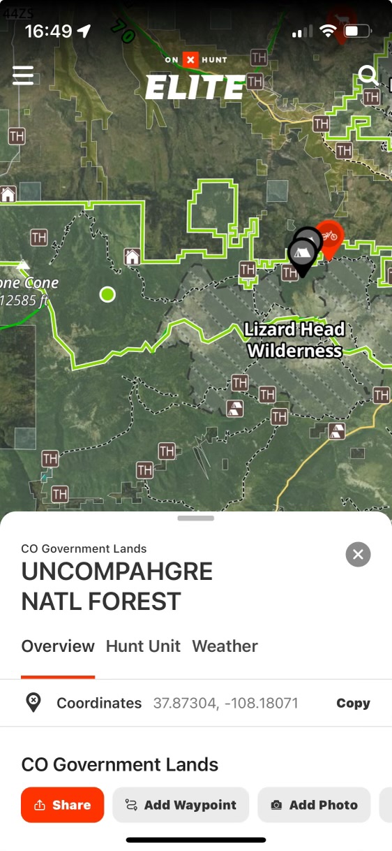 This map shows the area where 72 searchers concentrated as they looked for Gina Chase, 53. The Canadian woman was in Colorado to take a spiritual fast into the wilderness with The Animas Institute, a New Age company which operates out of Durango. The company said they have not lost a hiker since it started operating in 1980. (San Miguel Sheriff Department)