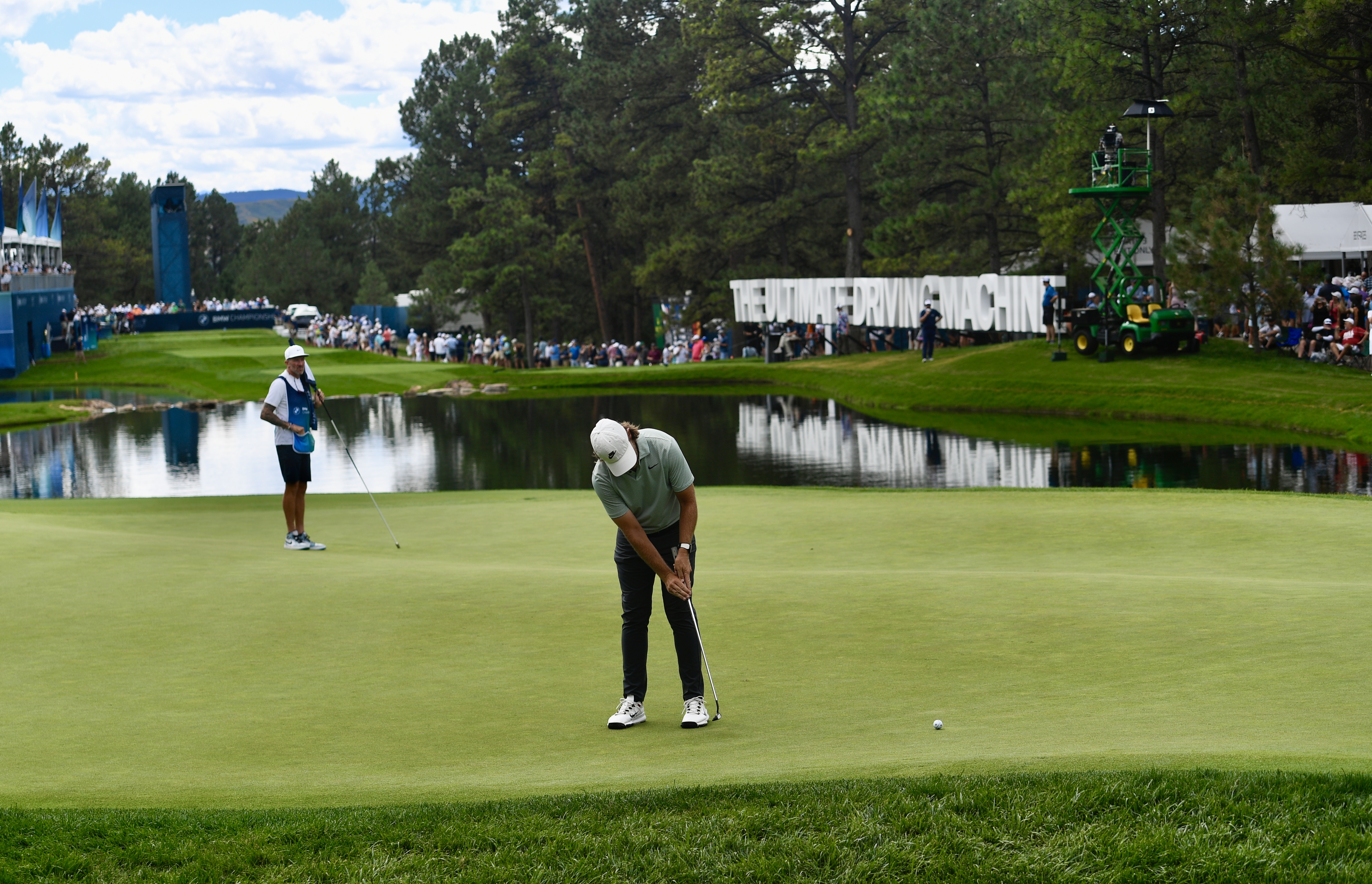 Tommy Fleetwood putts on hole 16 at Castle Pines Golf Club during the second round of the BMW Championship on Friday, Aug. 23, 2024. (CarsonFieldcarson.field@gazette.comhttps://secure.gravatar.com/avatar/c524ef3d384945349bed78d70eb2d2cd?d=mm&r=g)