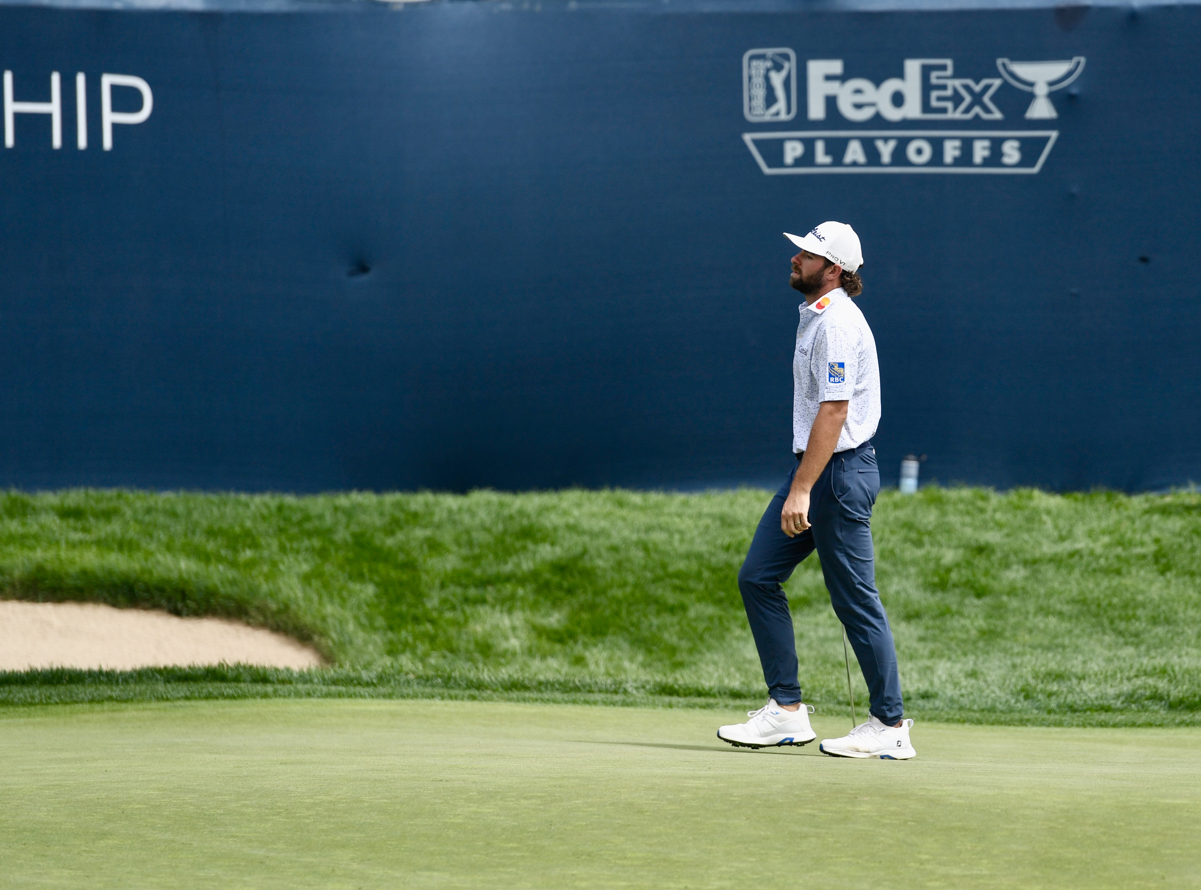 Cameron Young throws his head back in frustration after missing a birdie putt at Castle Pines Golf Club during the second round of the BMW Championship on Friday, Aug. 23, 2024. (CarsonFieldcarson.field@gazette.comhttps://secure.gravatar.com/avatar/c524ef3d384945349bed78d70eb2d2cd?d=mm&r=g)
