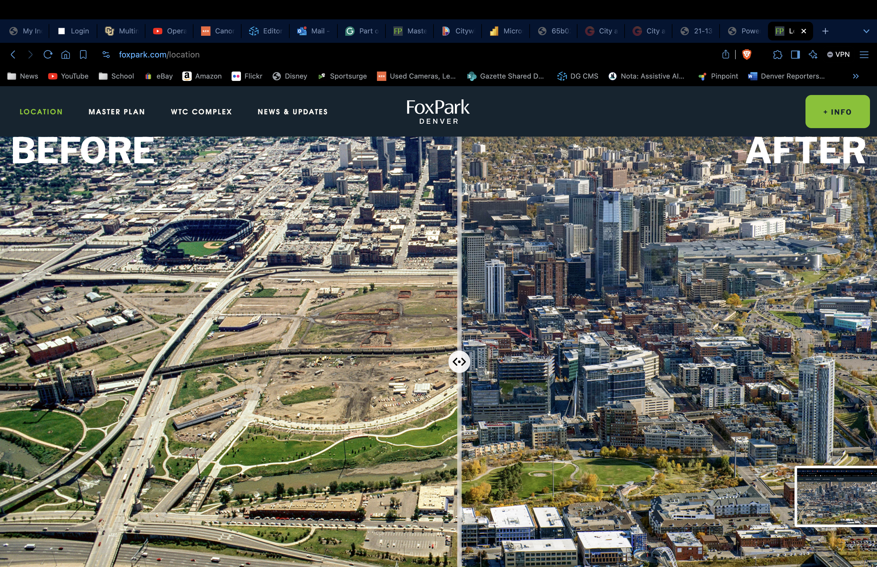 A rendering showing the before and after of the Fox Park project. (Courtesy, Vita Fox Park)