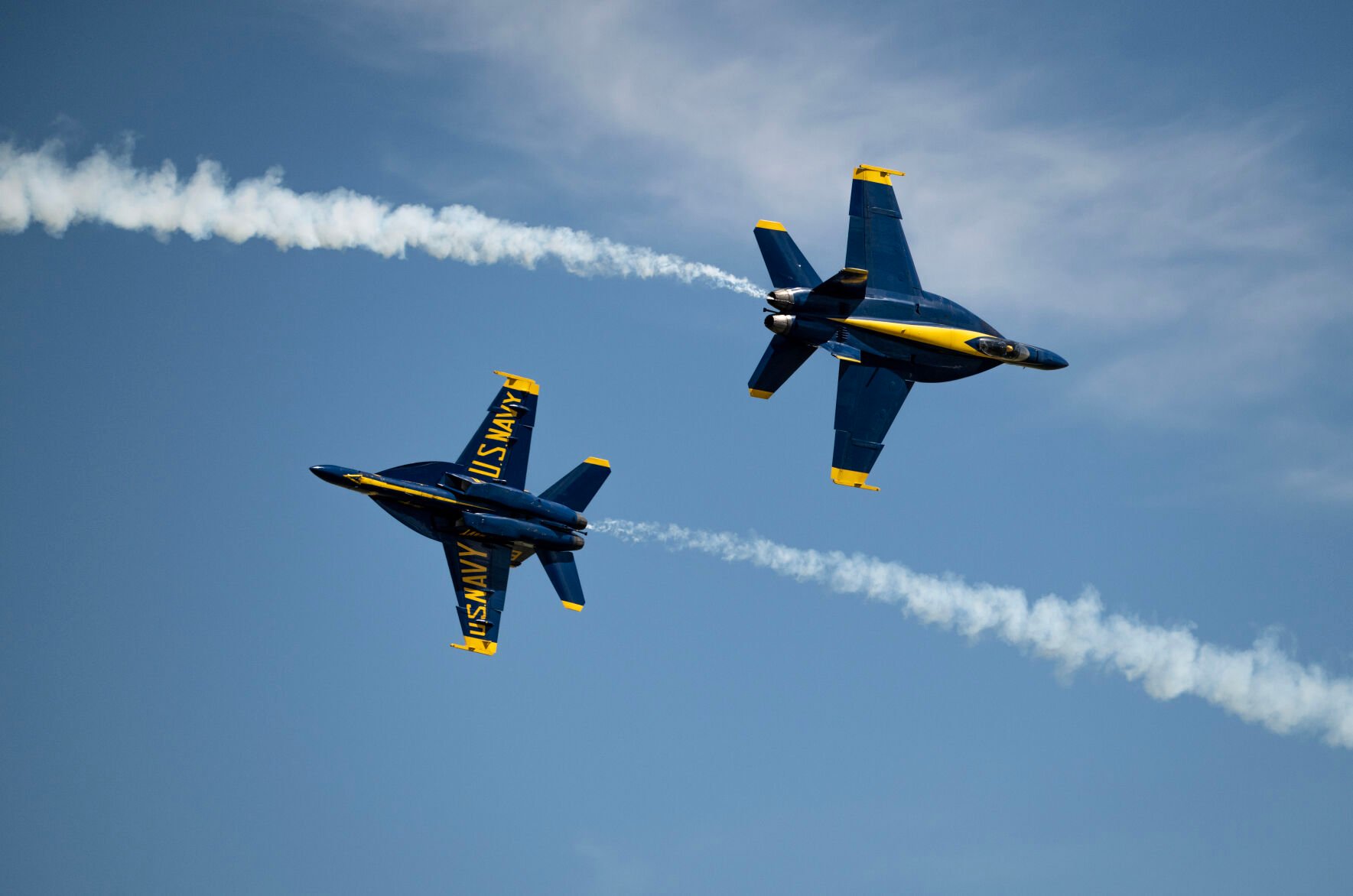 The Wings of Blue perform at the Pikes Peak Regional Airshow at the Colorado Springs Airport on Saturday, Aug. 17, 2024. (Parker Seibold, The Gazette) (Parker Seibold, The Gazette)